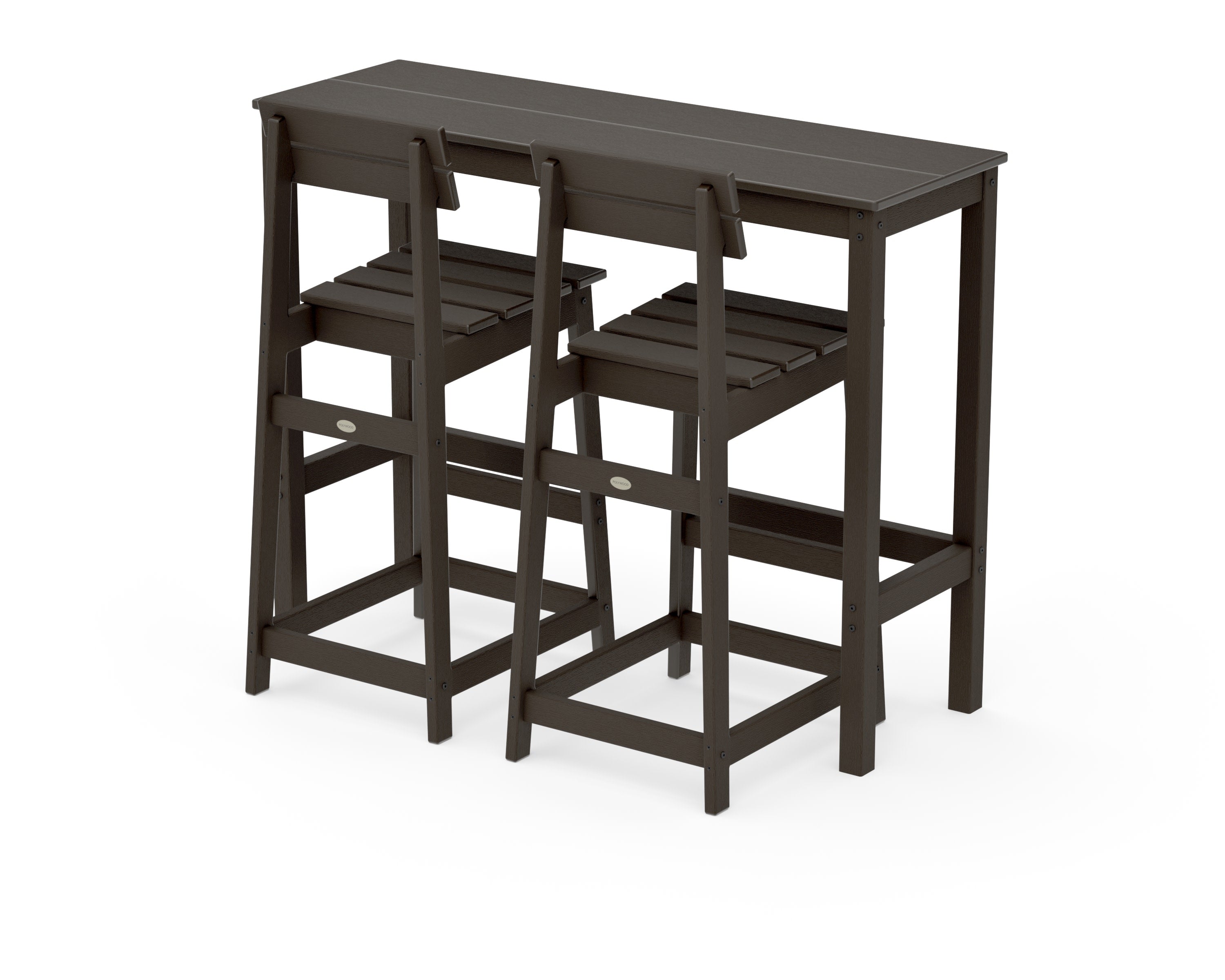 Modern Studio Plaza Bar Chair 3-Piece Balcony Set in Vintage Coffee