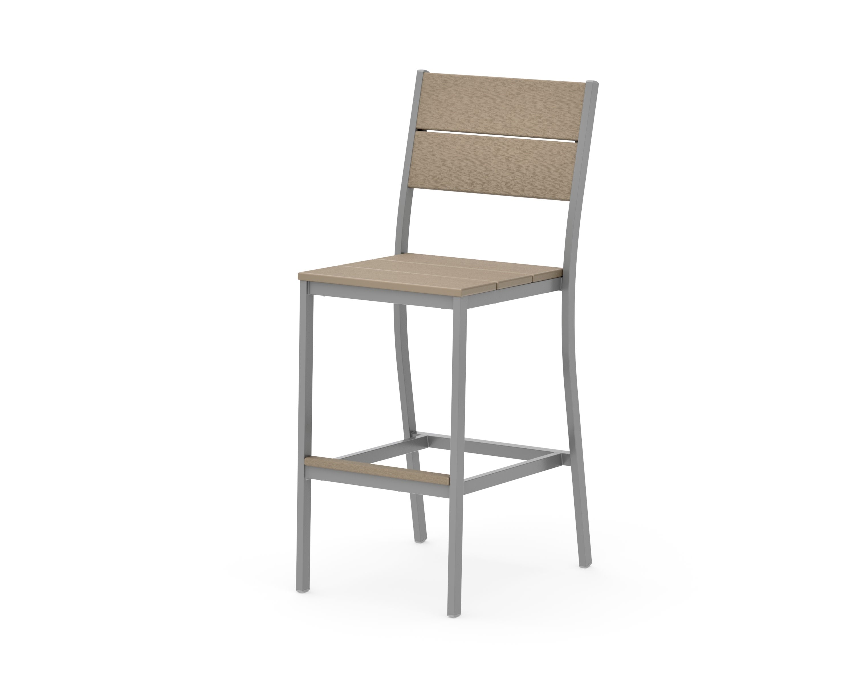 Main Street Bar Side Chair in Silver / Vintage Sahara