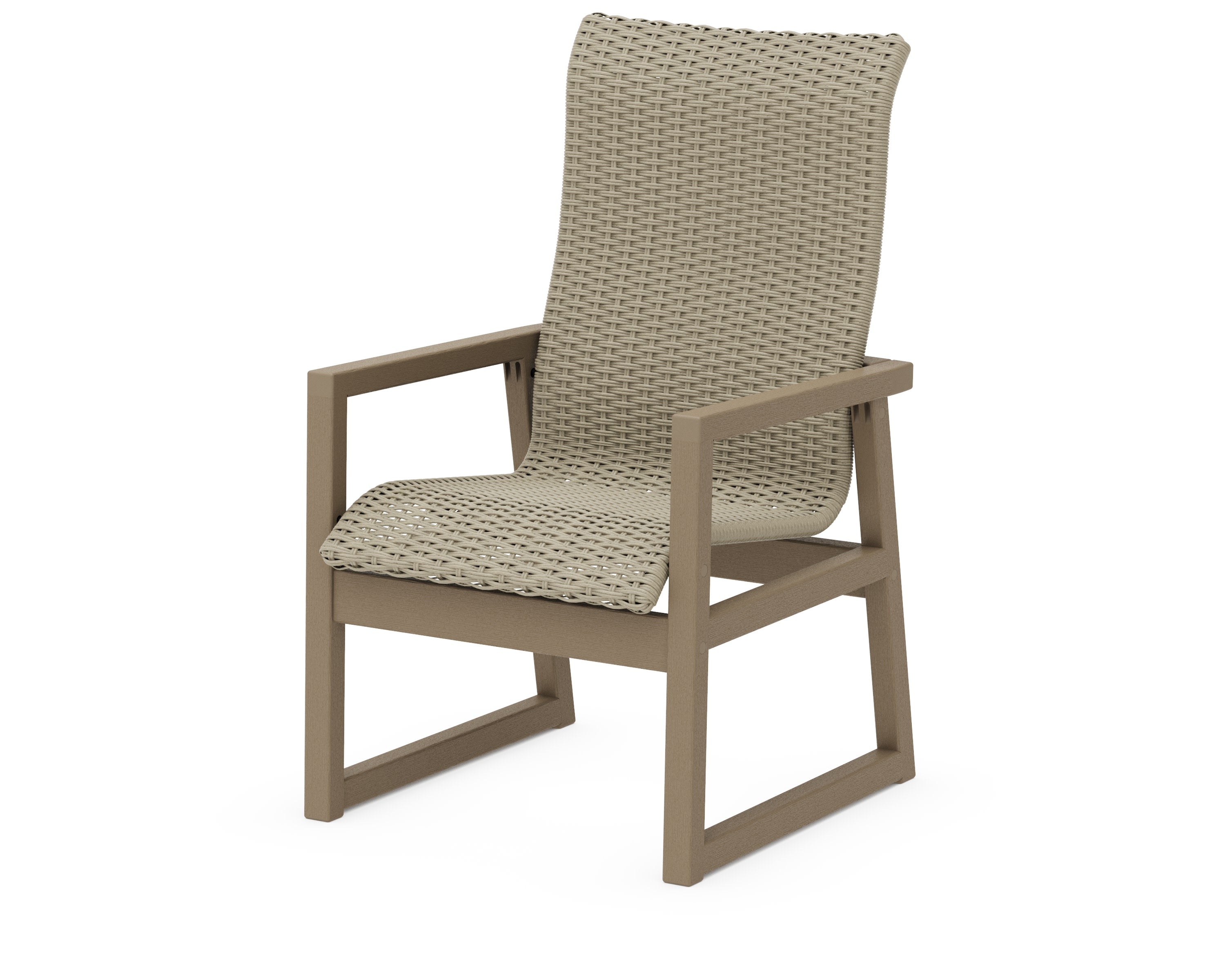 EDGE Woven High-Back Dining Arm Chair in Vintage Sahara / Dune Grass