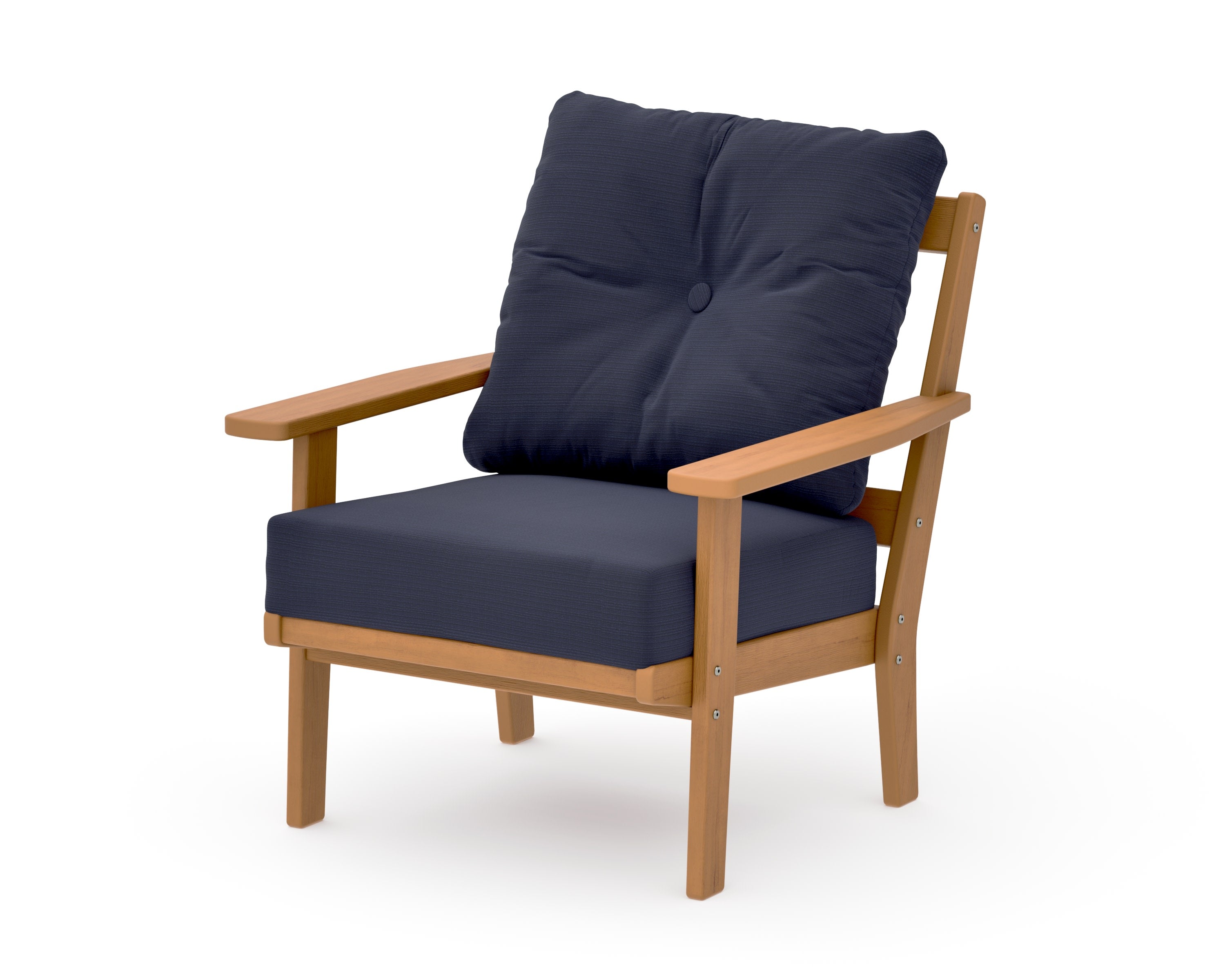 Oxford Deep Seating Chair in Natural / Navy Linen