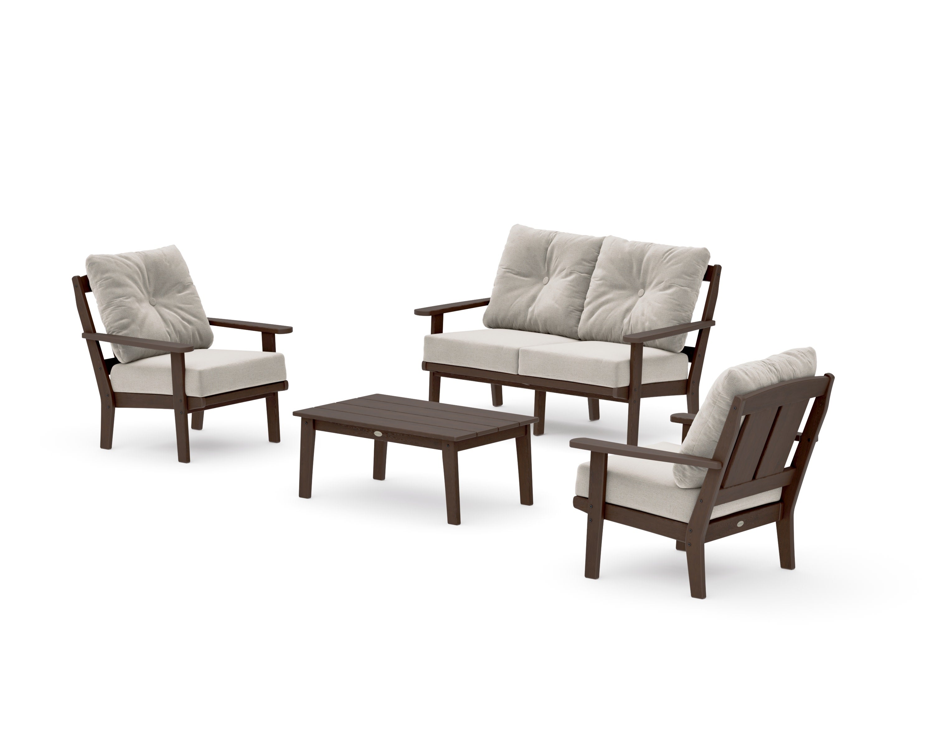 Mission 4-Piece Deep Seating Set with Loveseat in Kona / Dune Burlap