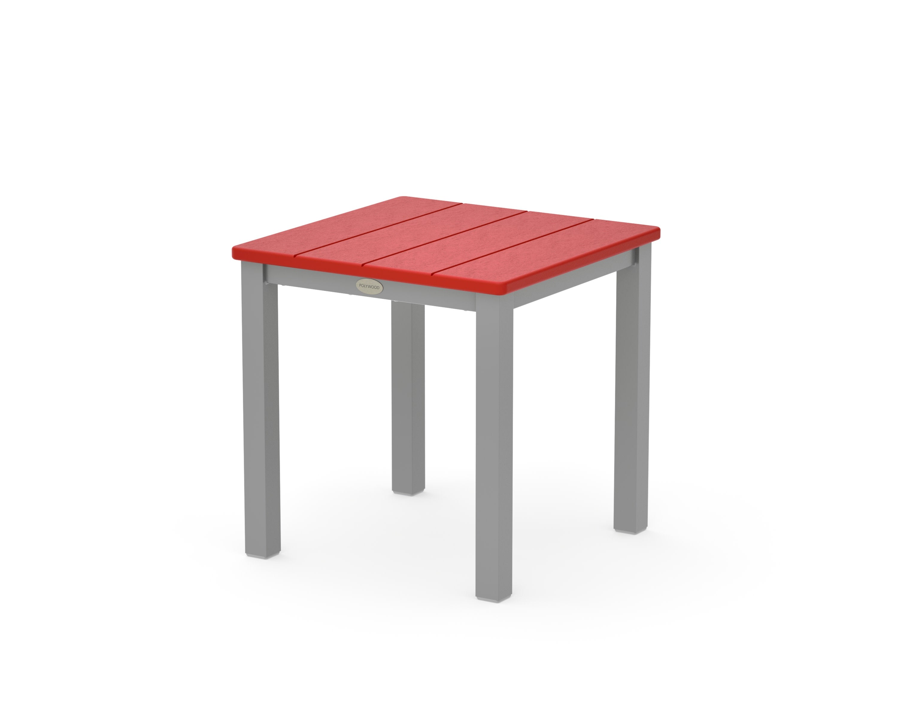 Main Street 18" Side Table in Silver / Sunset Red