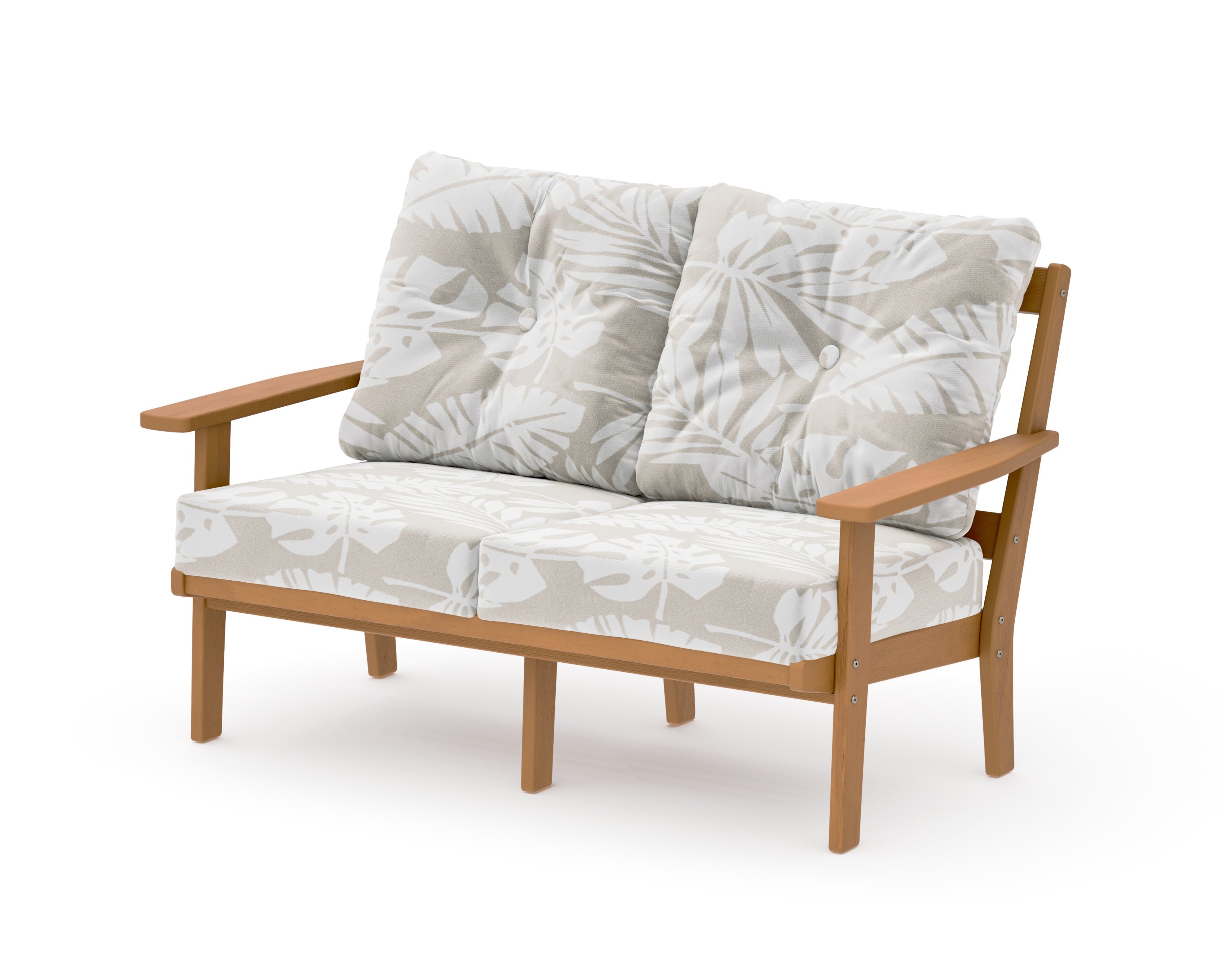 Oxford Deep SeatingLoveseat in Natural / Leaf Dune Burlap