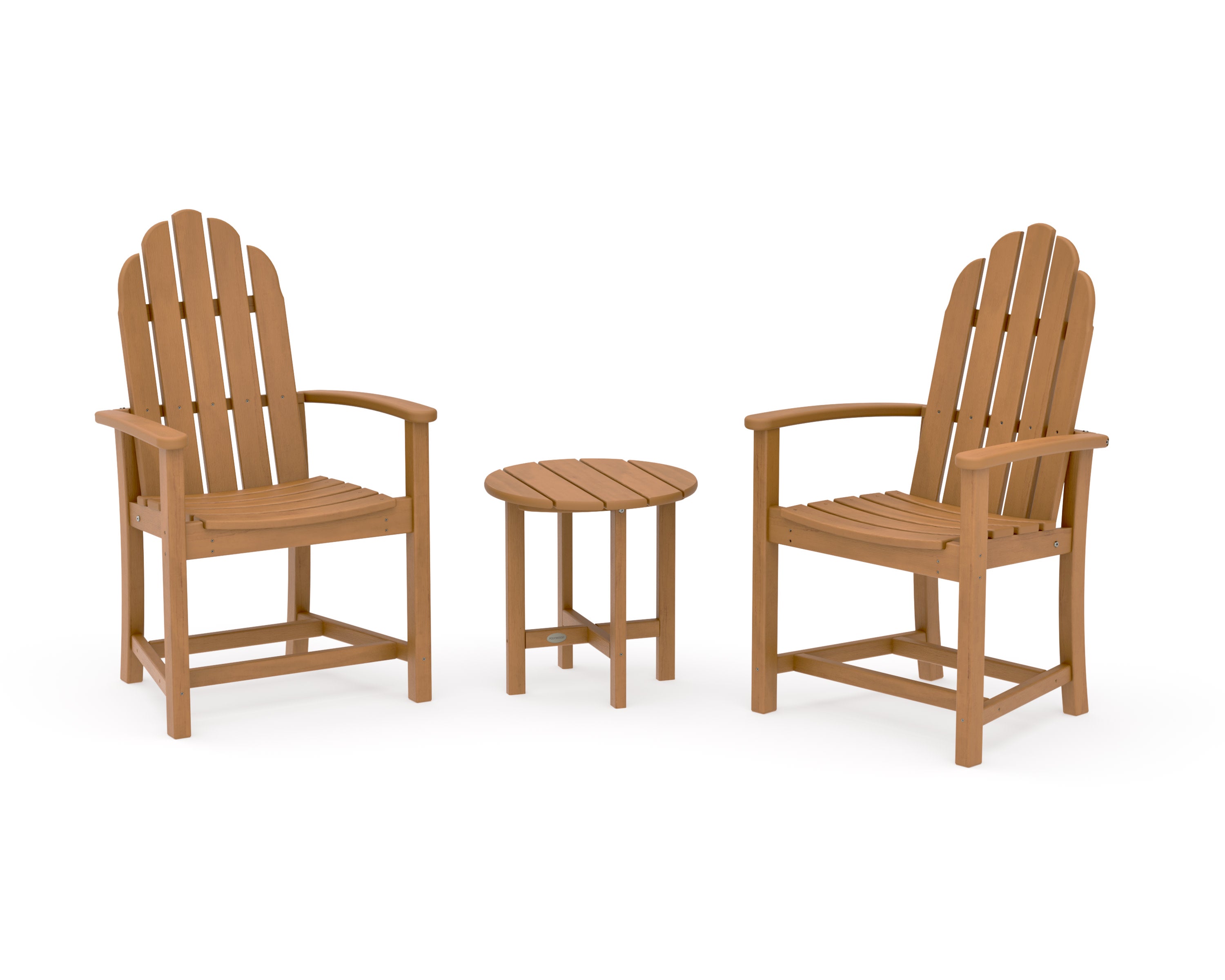 Classic 3-Piece Upright Adirondack Chair Set in Natural
