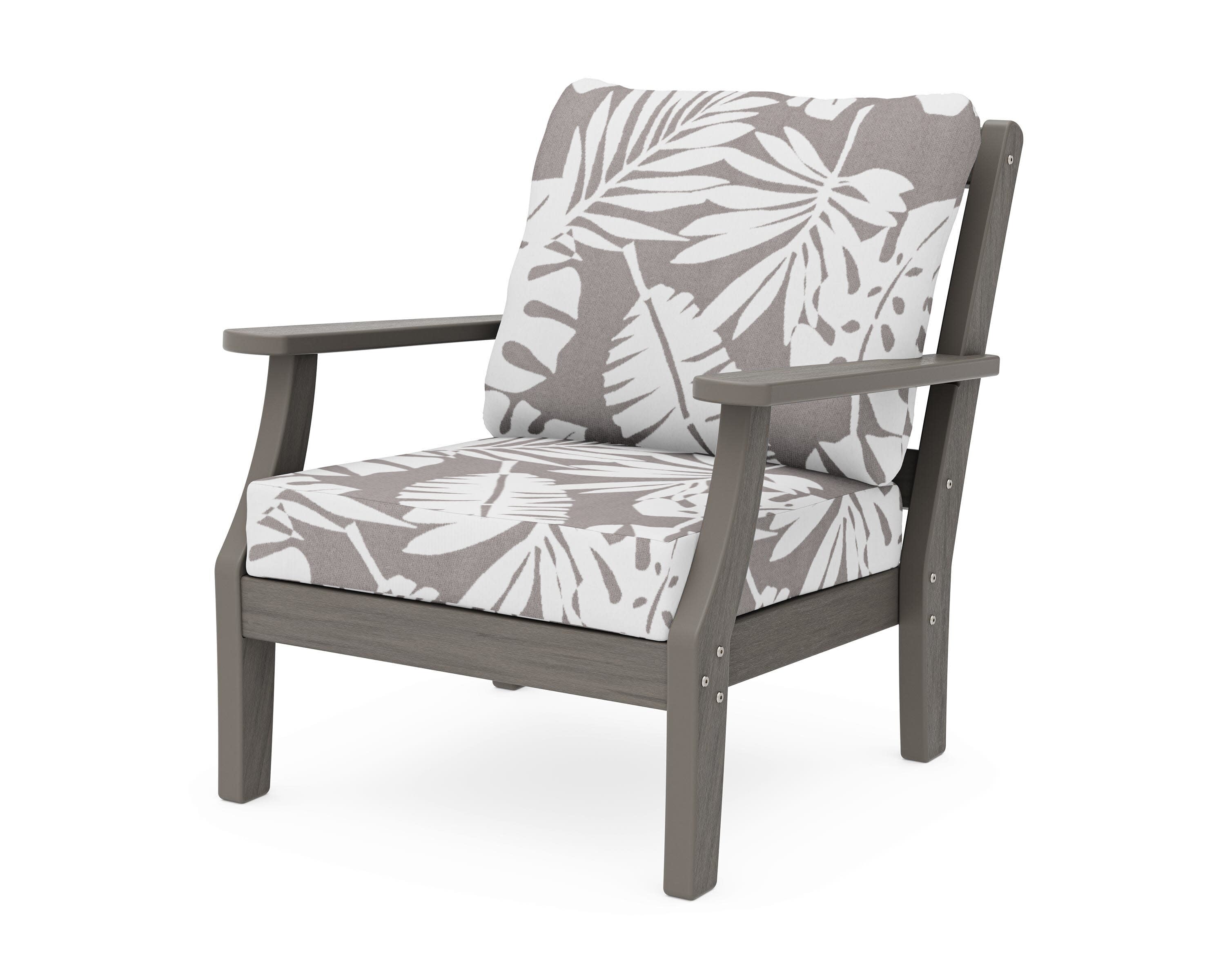 Chinoiserie Deep Seating Chair in Driftwood / Leaf Grey Mist