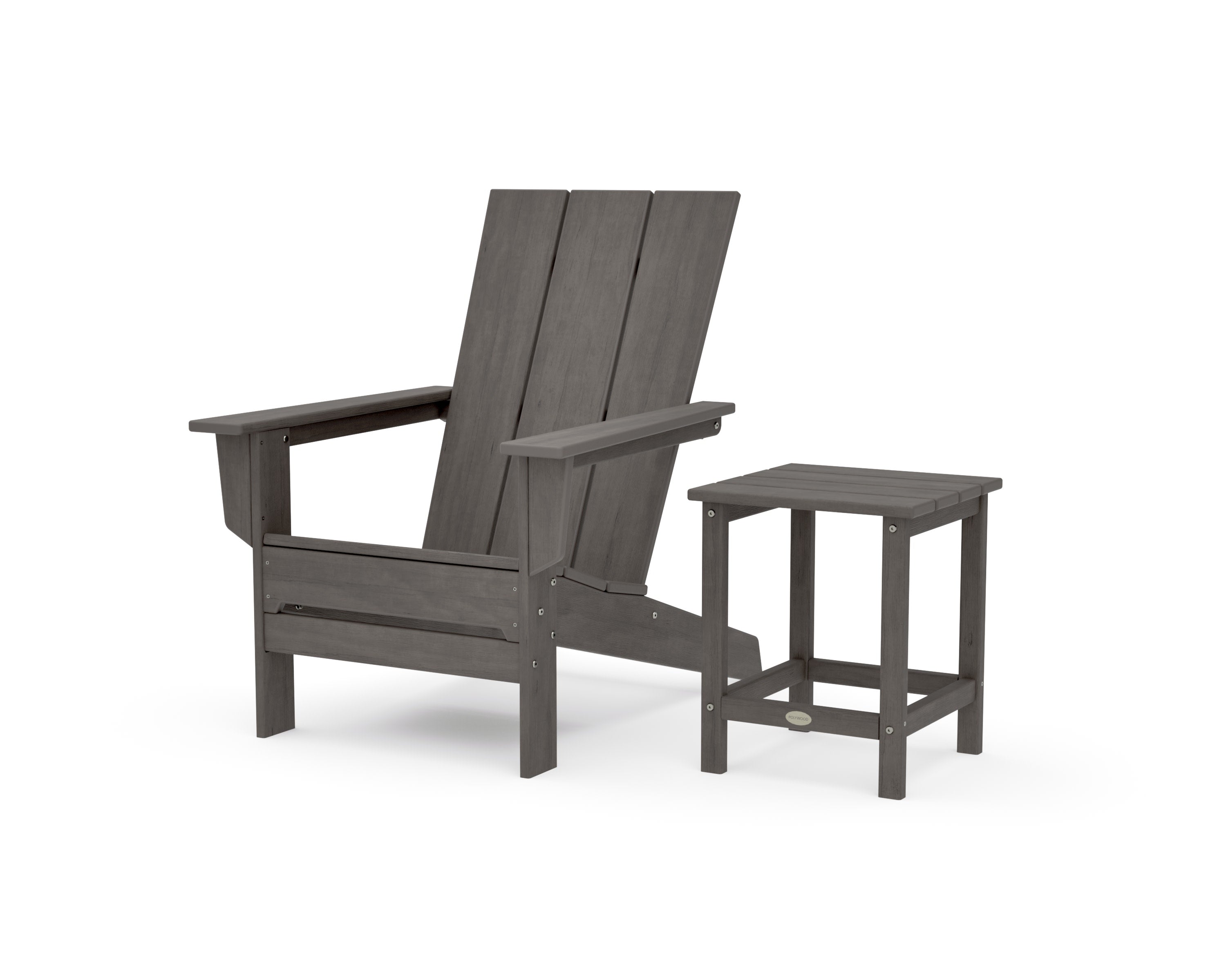 Modern Studio Adirondack Chair with Side Table in Driftwood
