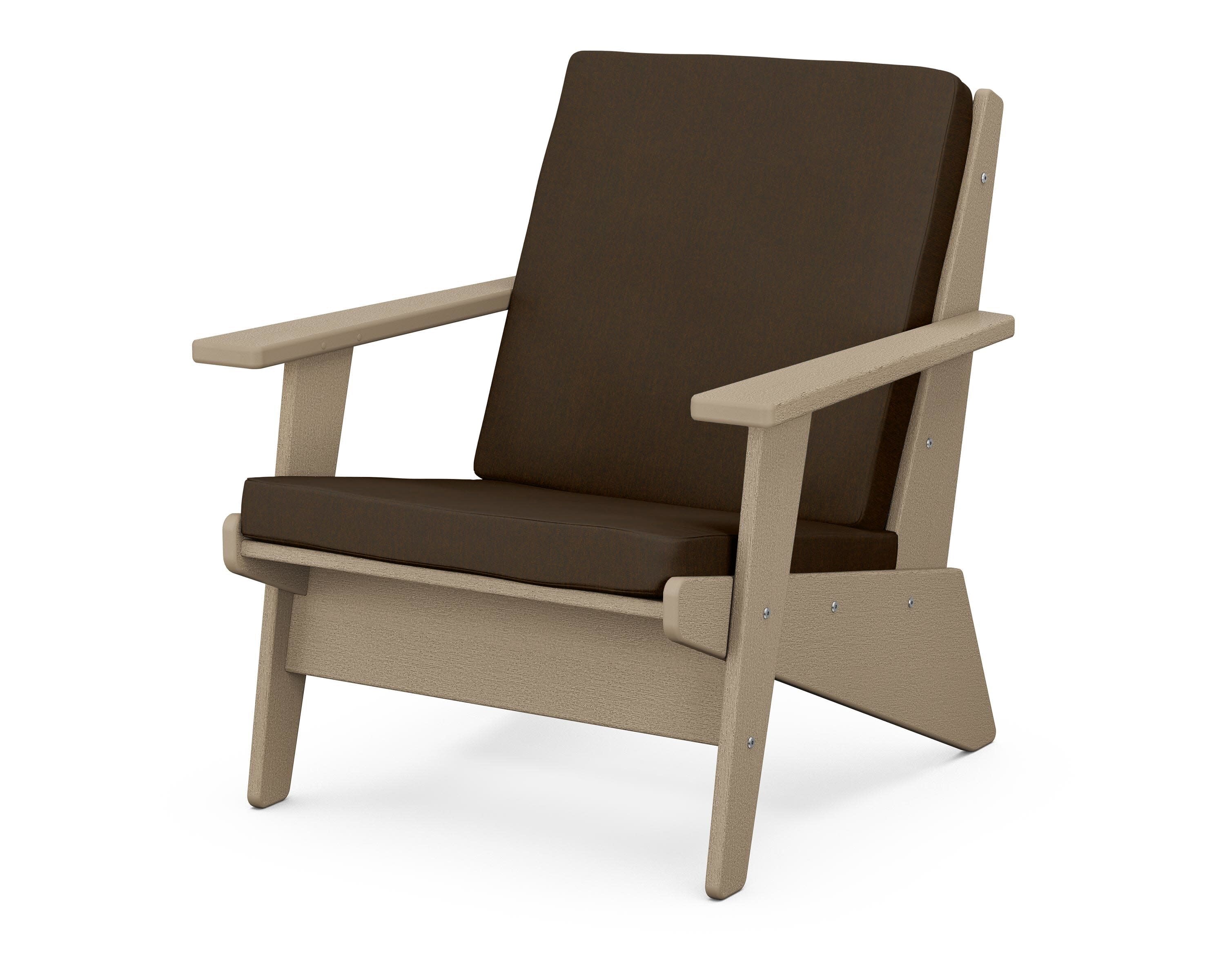 Riviera Modern Lounge Chair in Vintage Sahara / Canvas Java