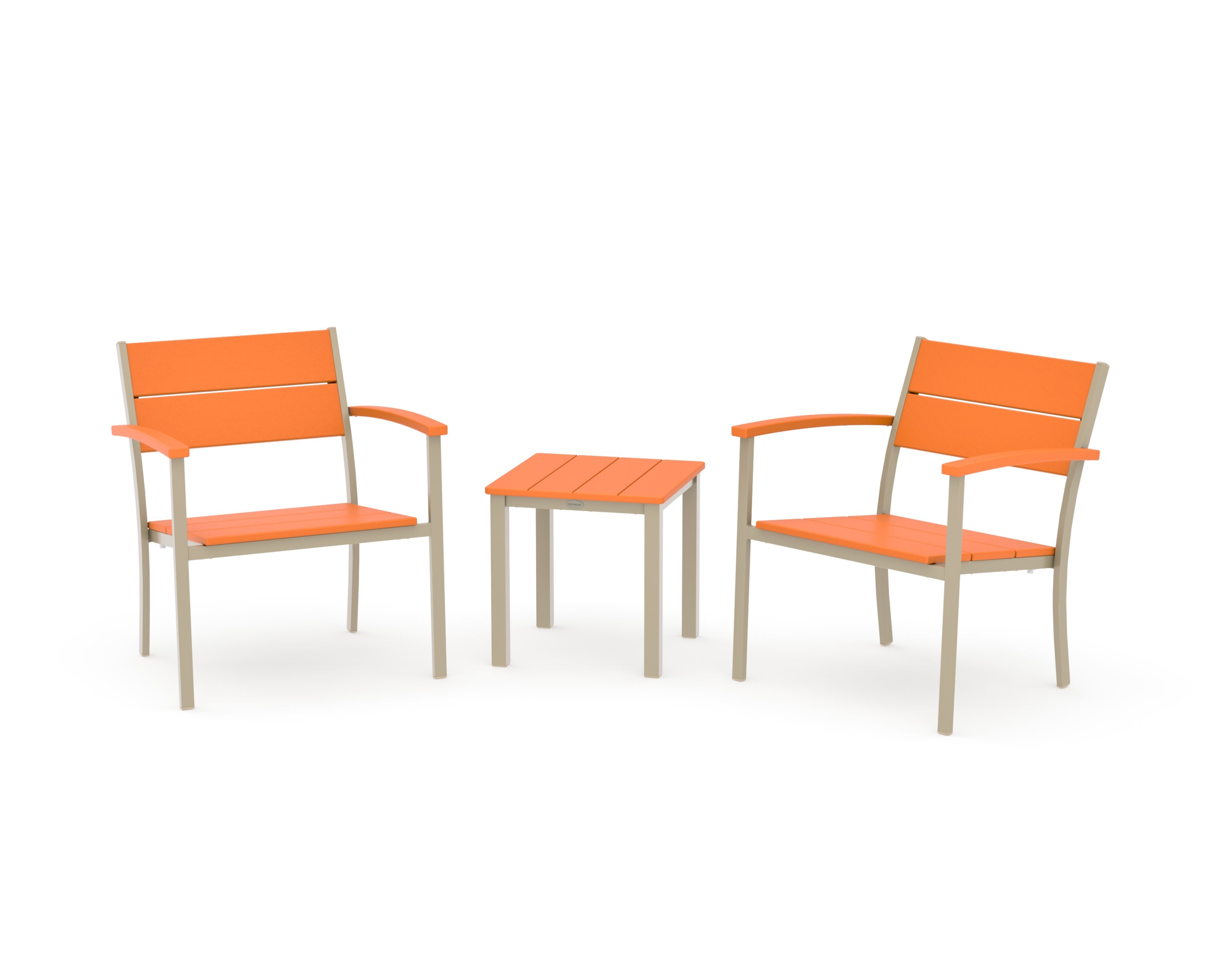Main Street 3-Piece Lounge Chair Set in Sand / Tangerine