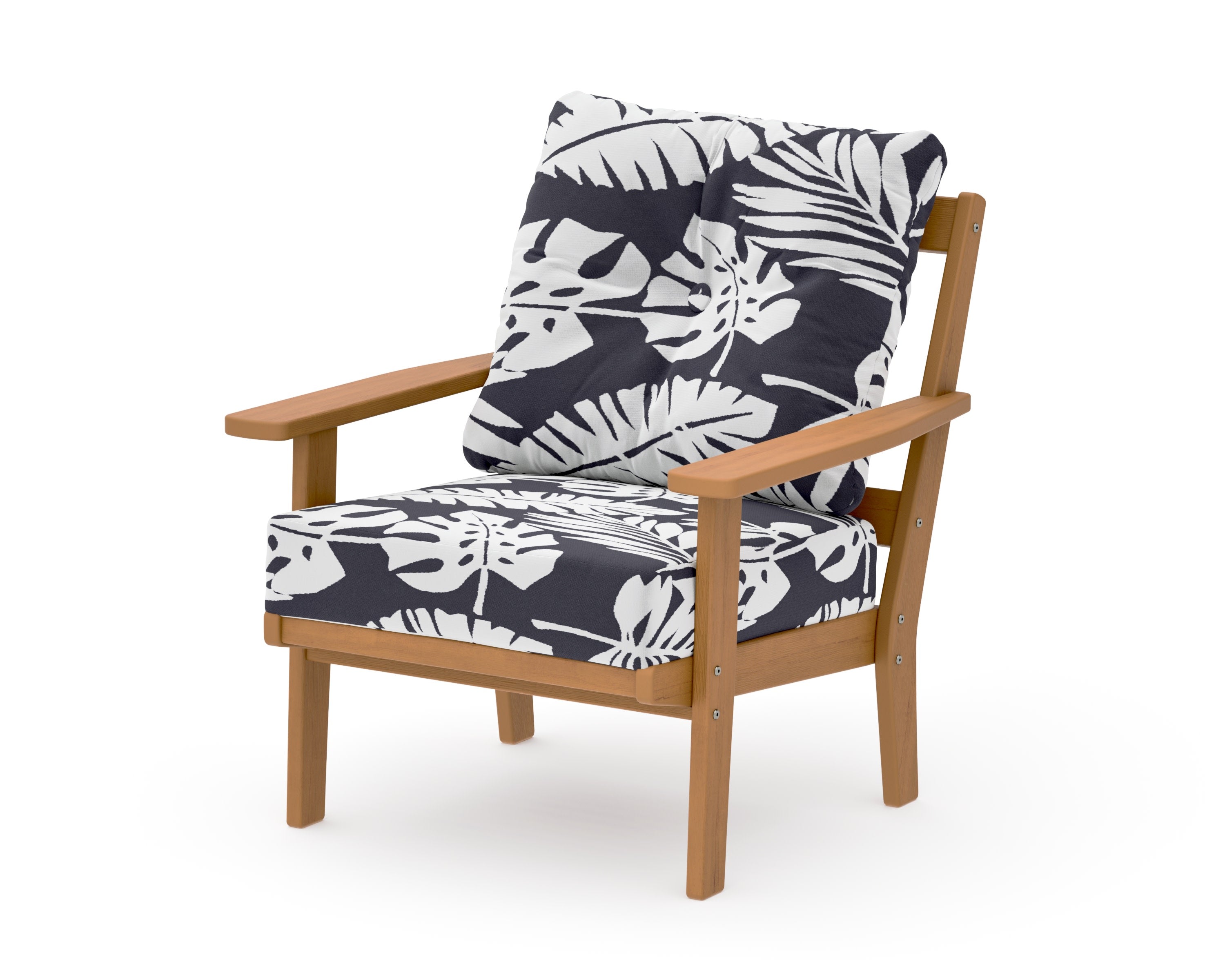 Oxford Deep Seating Chair in Natural / Leaf Navy
