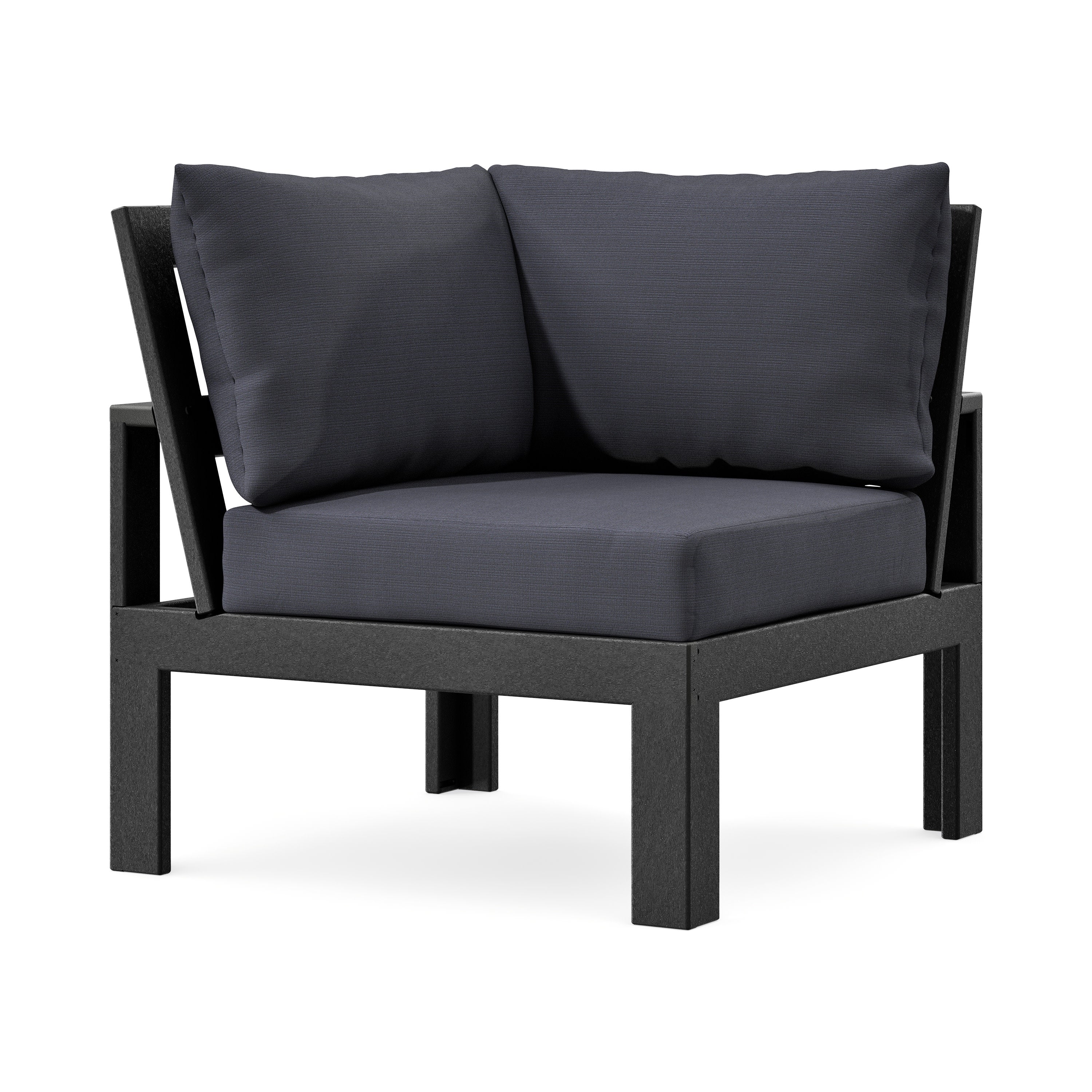 Modular Corner Chair in Black / Midnight Linen