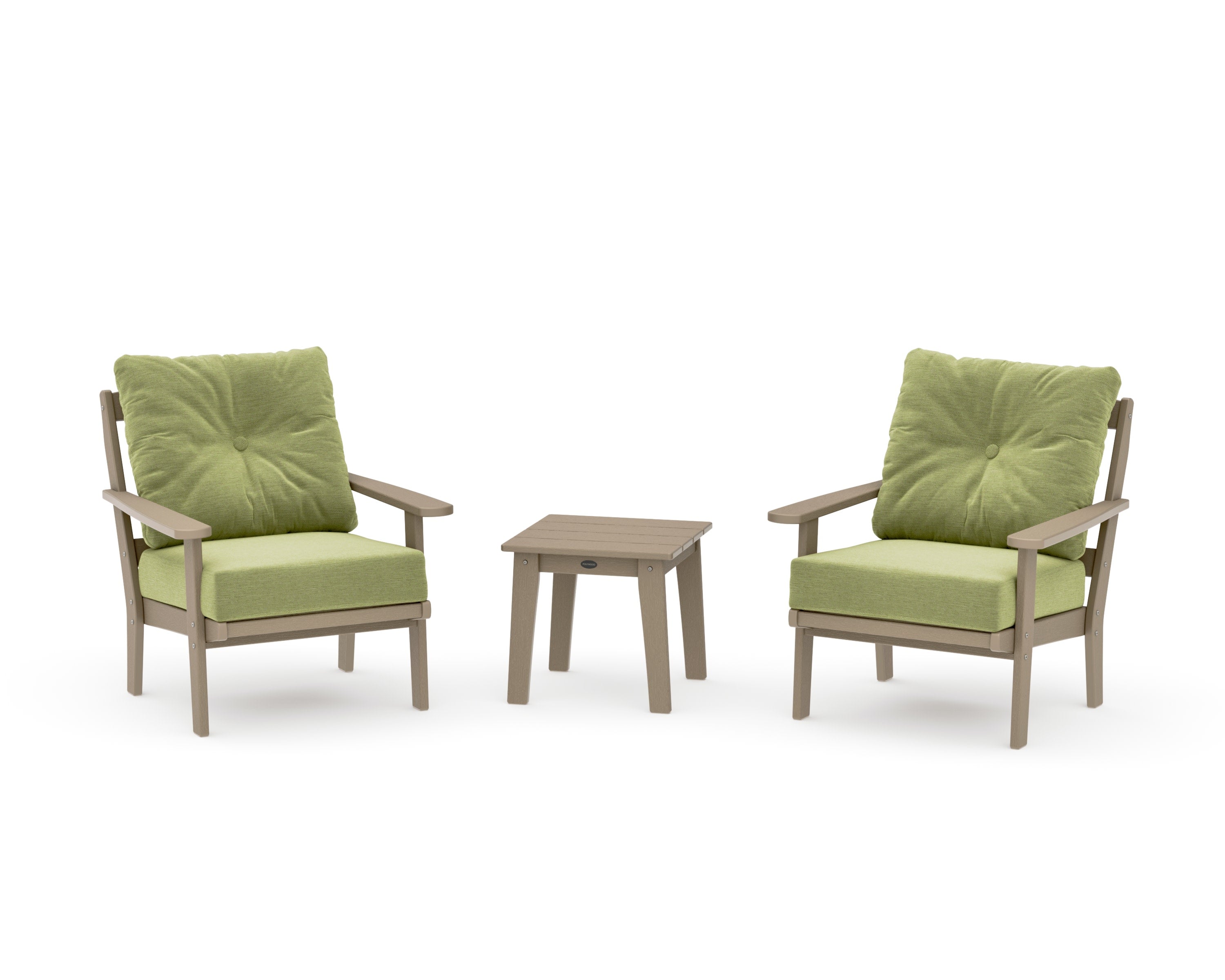 Mission 3-Piece Deep Seating Set in Vintage Sahara / Chartreuse Boucle