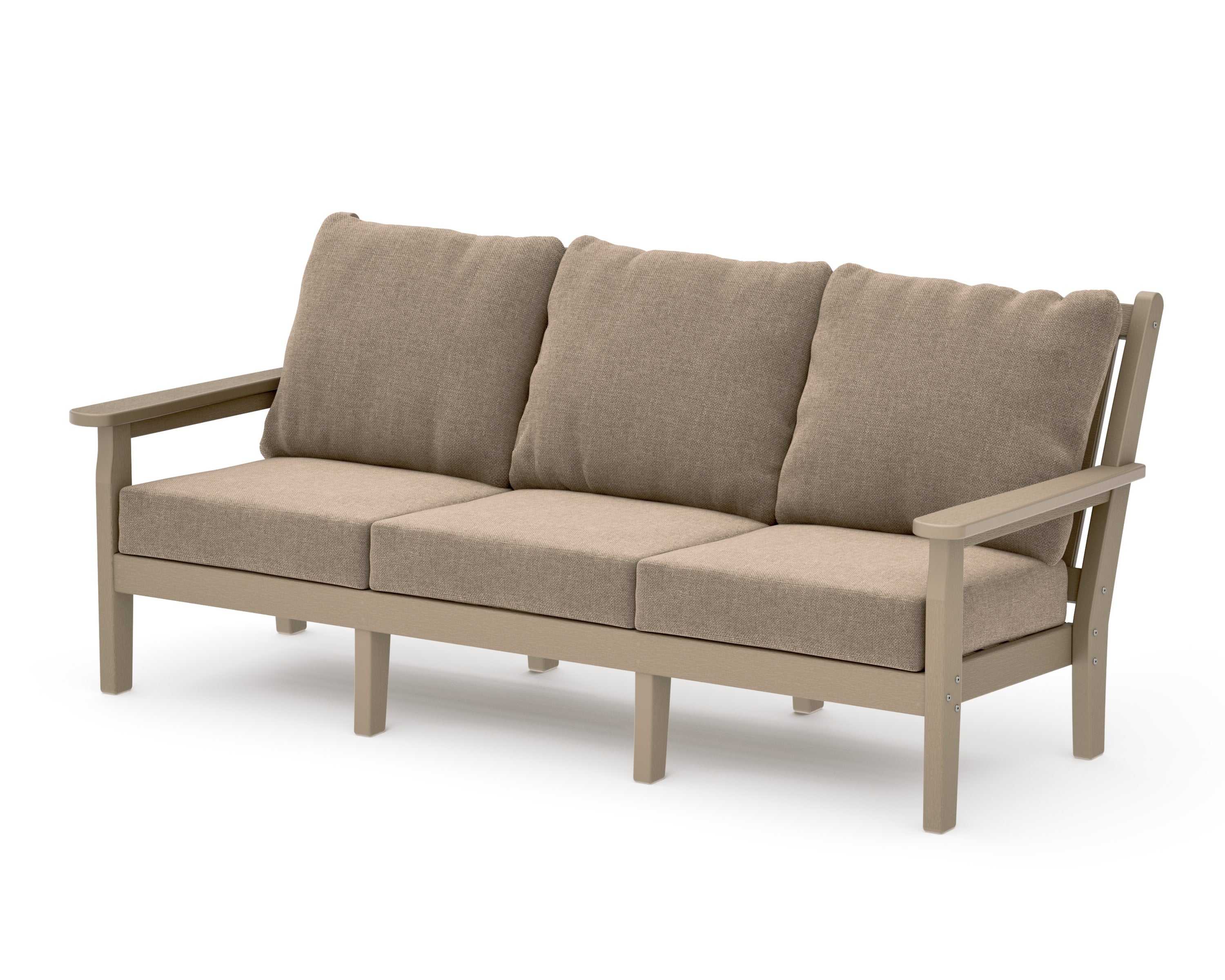 Chippendale Deep Seating Sofa in Vintage Sahara / Spiced Burlap
