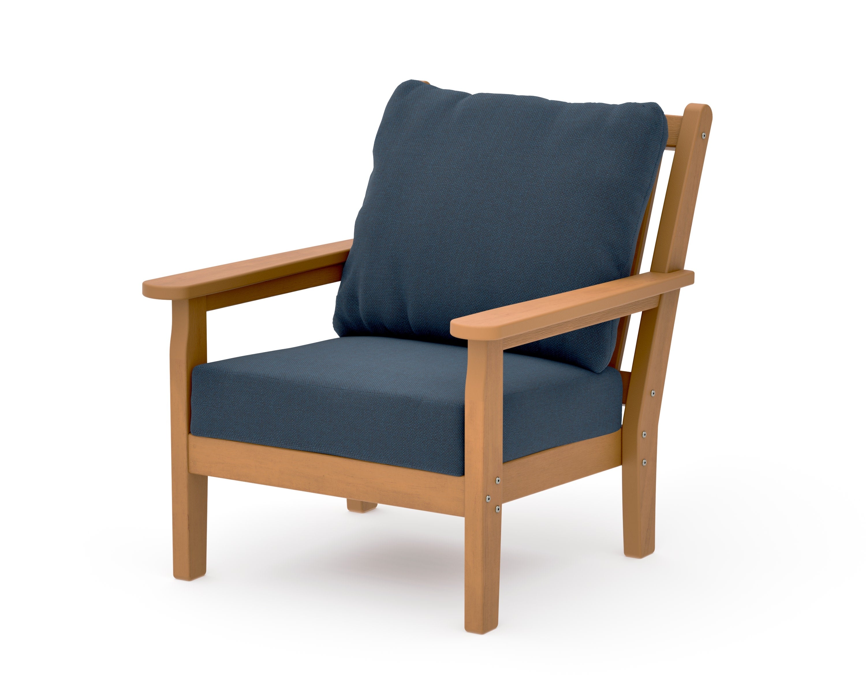 Chippendale Deep Seating Chair in Natural / Marine Indigo