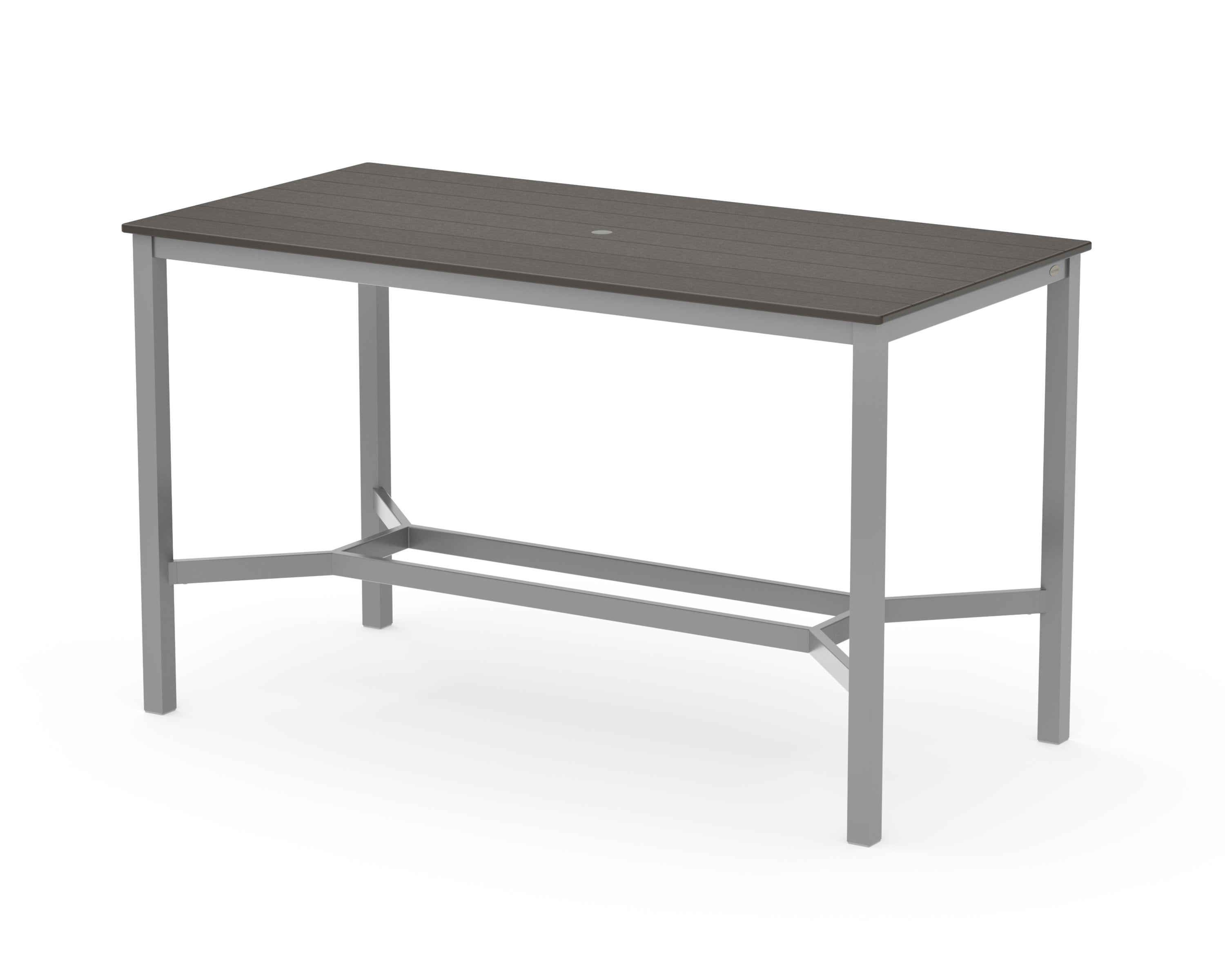 Main Street 36 x 72 Bar Table in Silver / Vintage Coffee