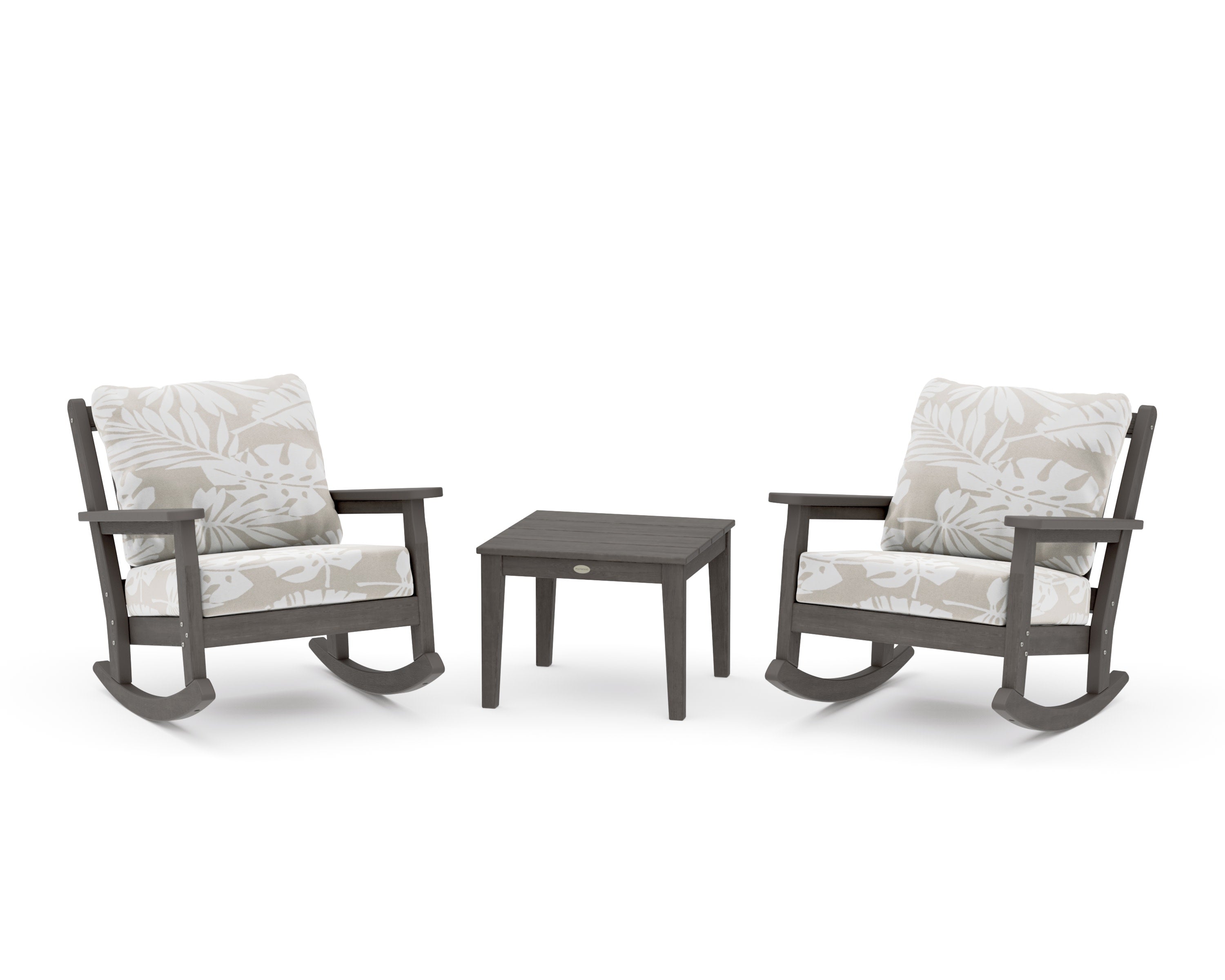 Chippendale 3-Piece Deep Seating Rocker Set in Driftwood / Leaf Dune Burlap