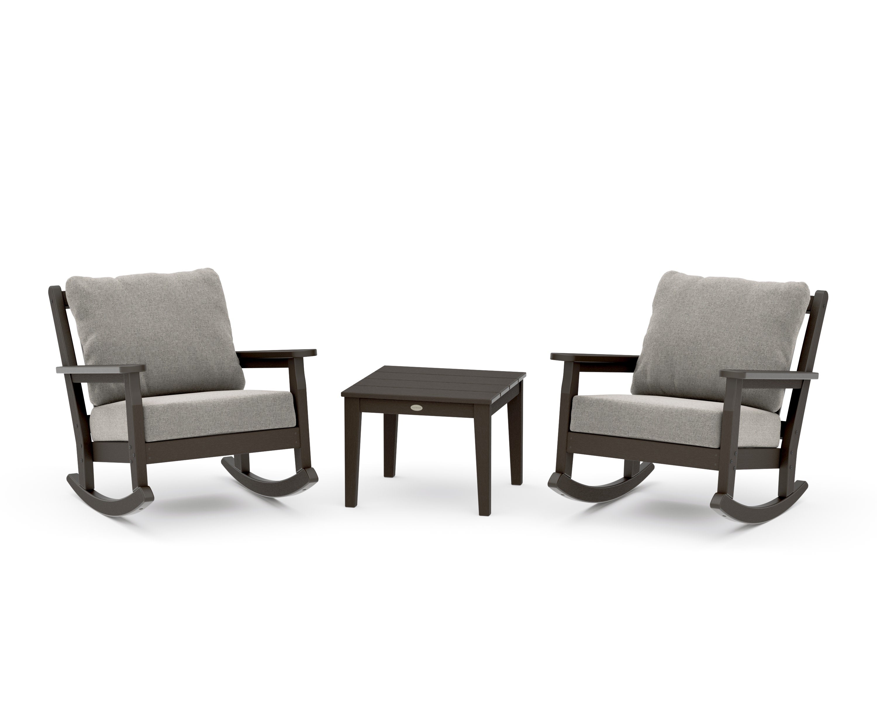 Chippendale 3-Piece Deep Seating Rocker Set in Vintage Coffee / Weathered Tweed