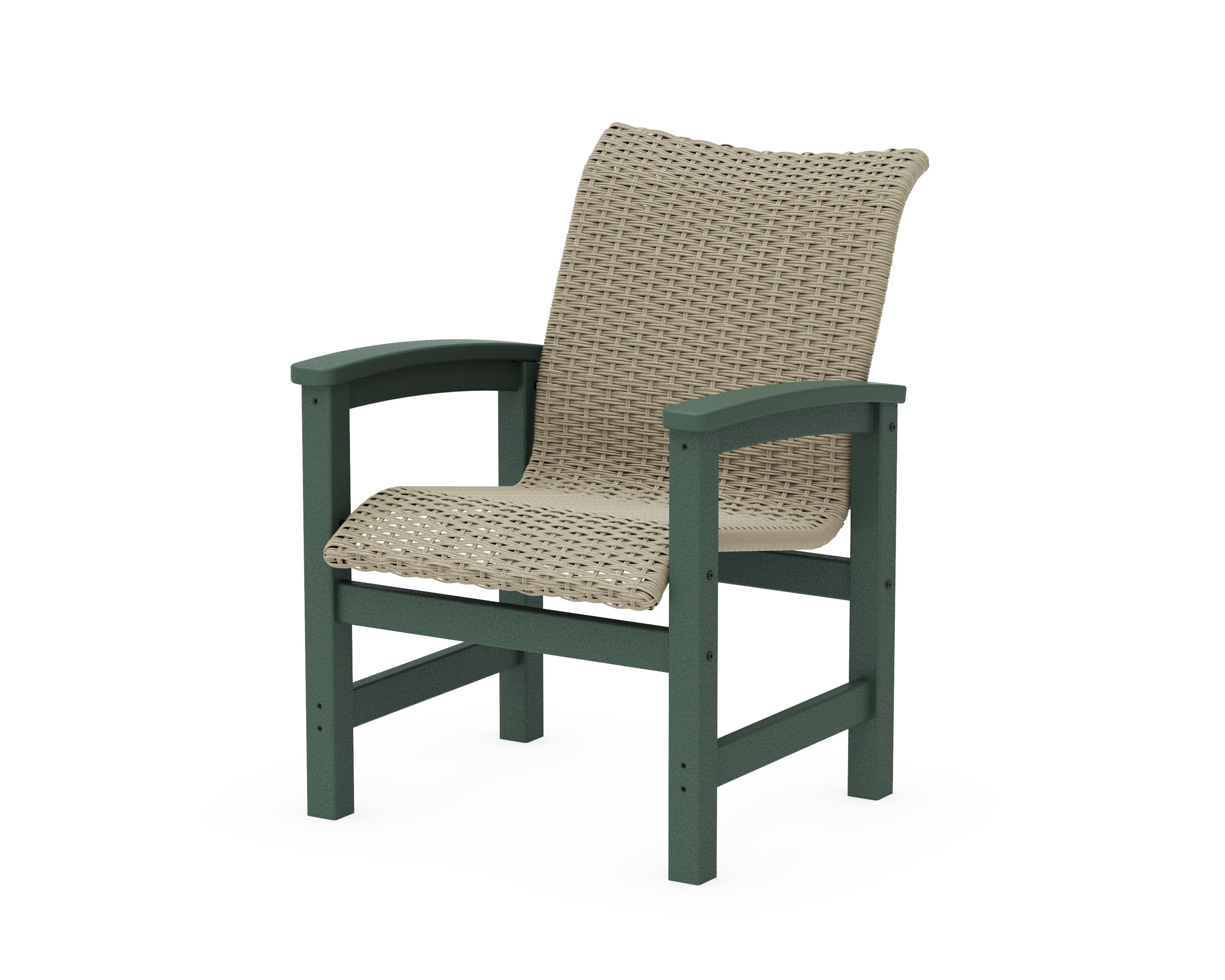 Coastal Woven Dining Chair in Green / Dune Grass
