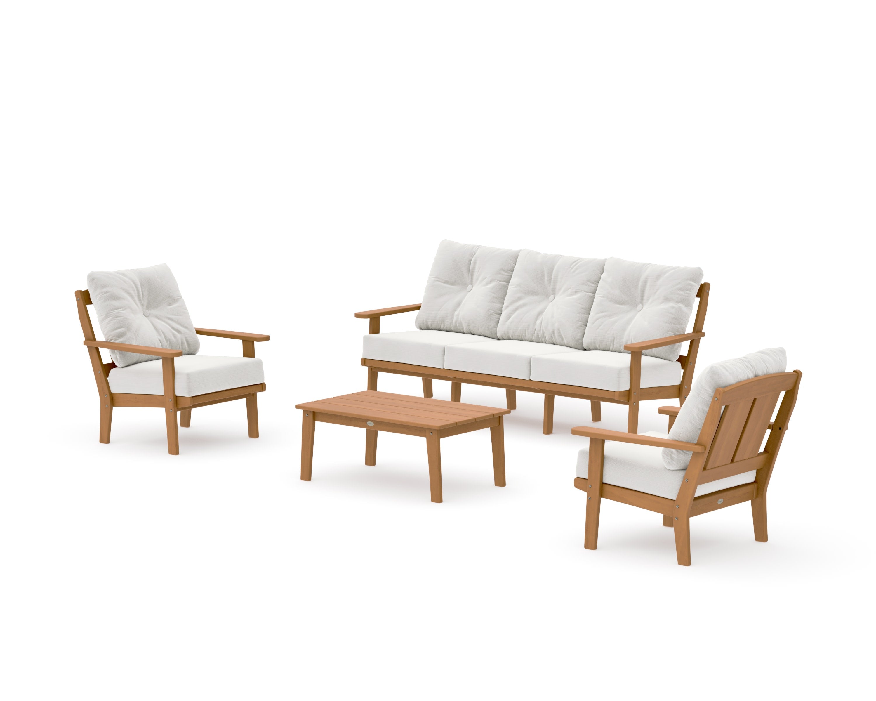 Mission 4-Piece Deep Seating Set with Sofa in Natural / Natural Linen