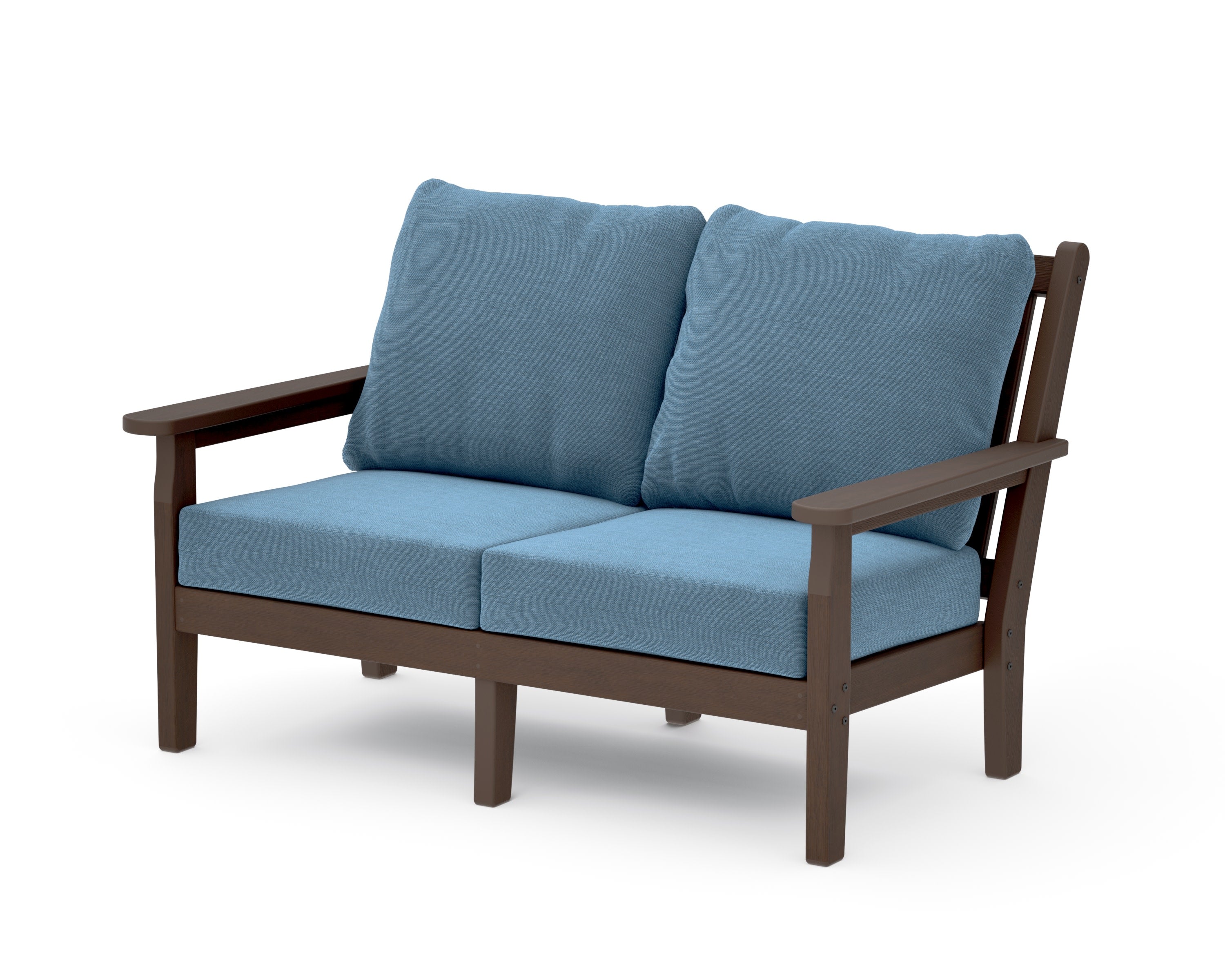 Chippendale Deep Seating Loveseat in Kona / Sky Blue