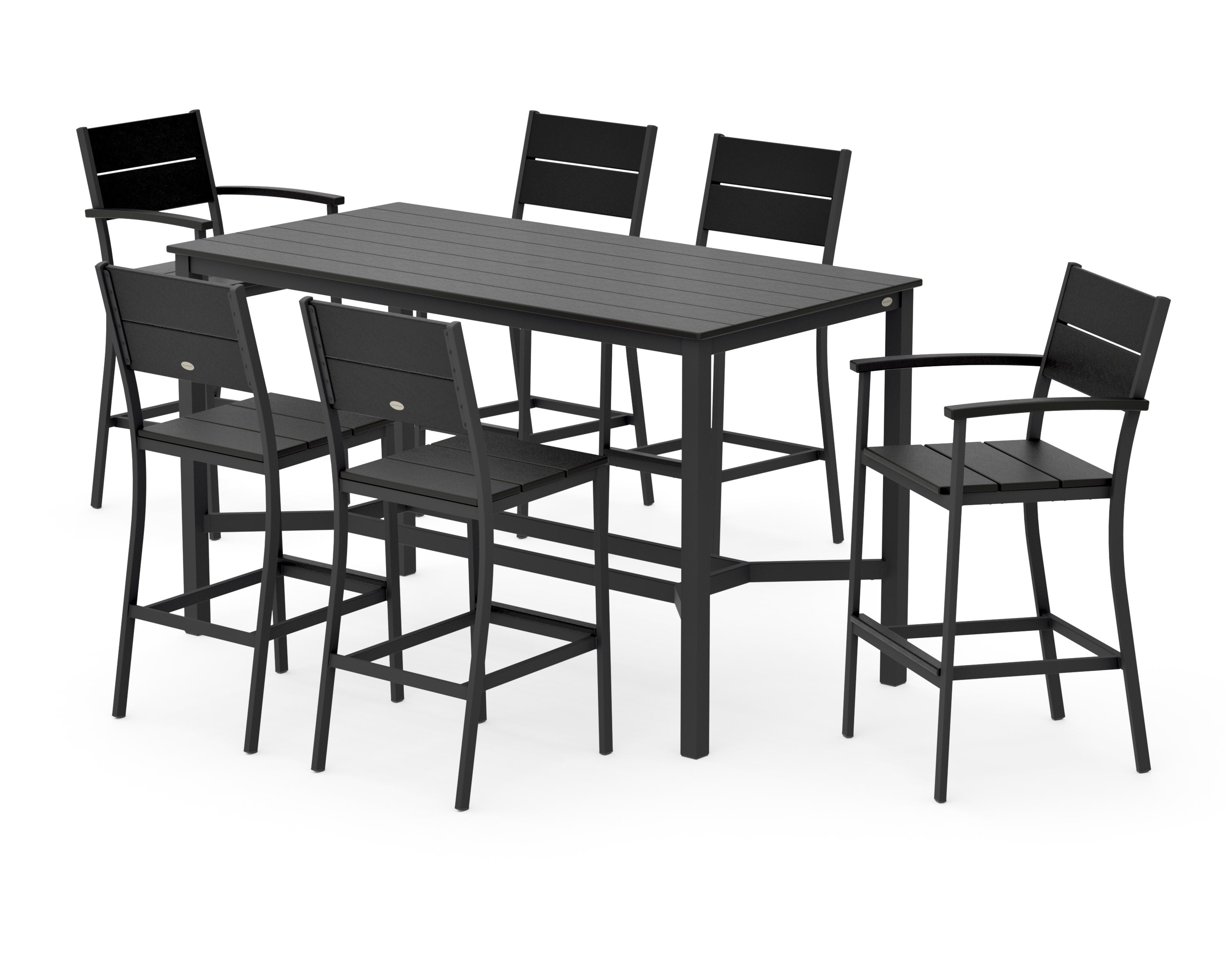 Main Street 7-Piece Bar Set in Black / Black