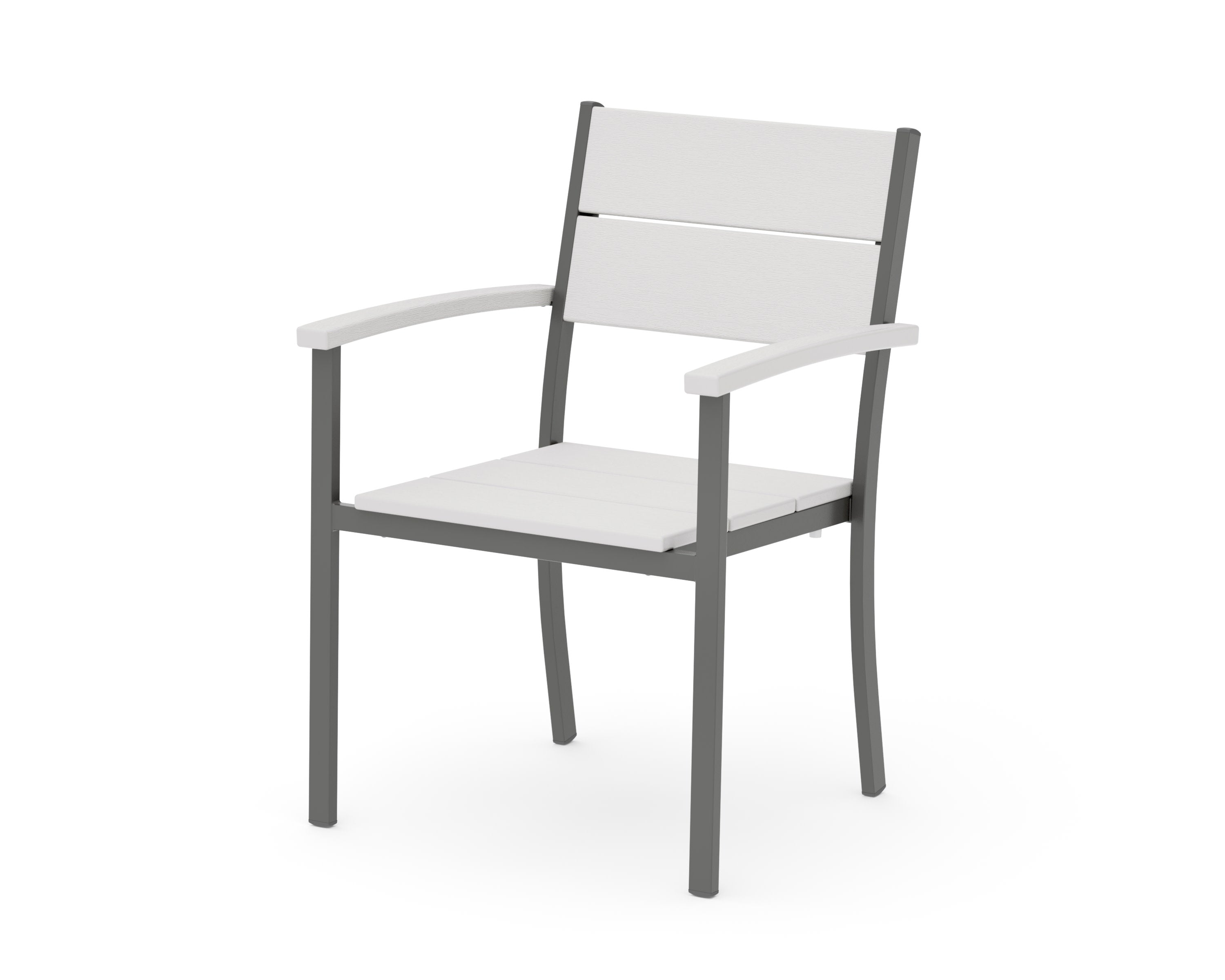 Main Street Stacking Dining Arm Chair in Charcoal / Vintage White