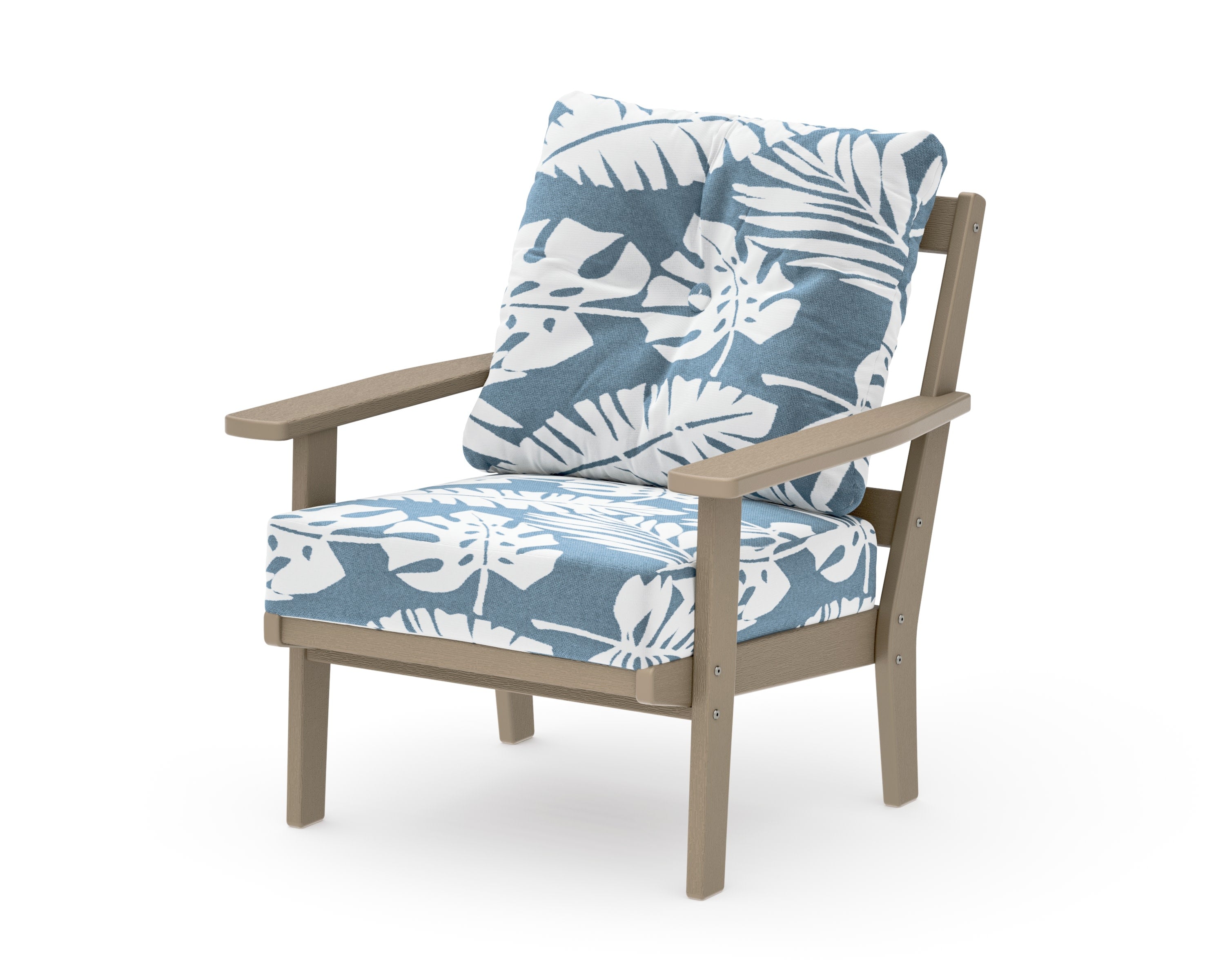 Oxford Deep Seating Chair in Vintage Sahara / Leaf Sky Blue