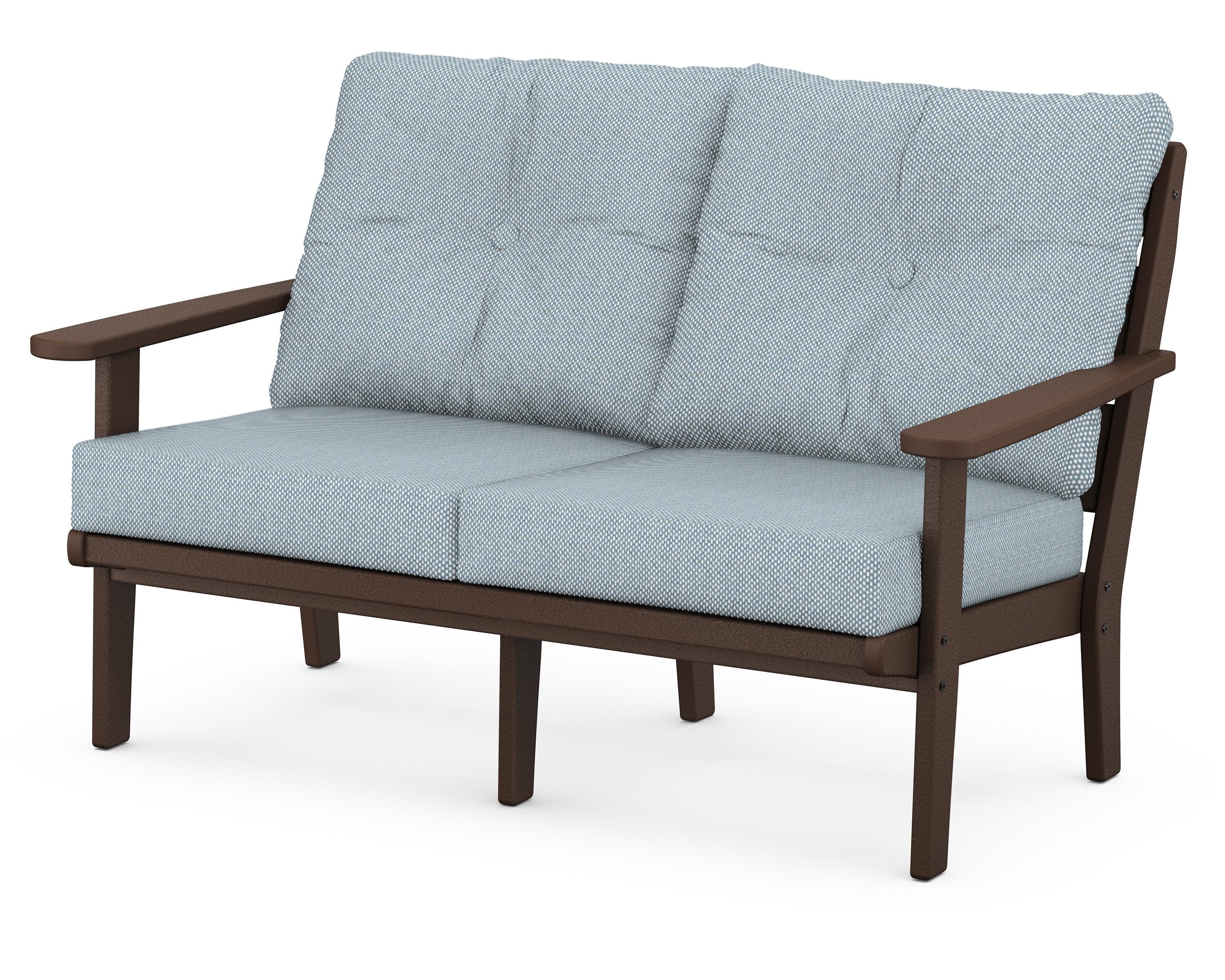 Lakeside Deep Seating Loveseat in Mahogany / Exhale Sky