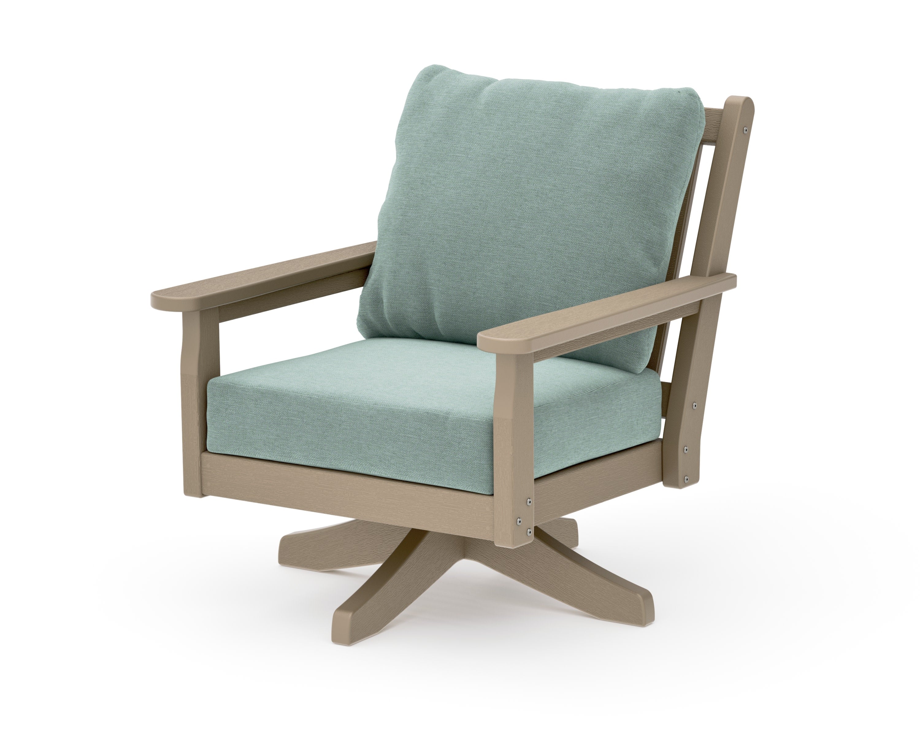 Chippendale Deep Seating Swivel Chair in Vintage Sahara / Glacier Spa