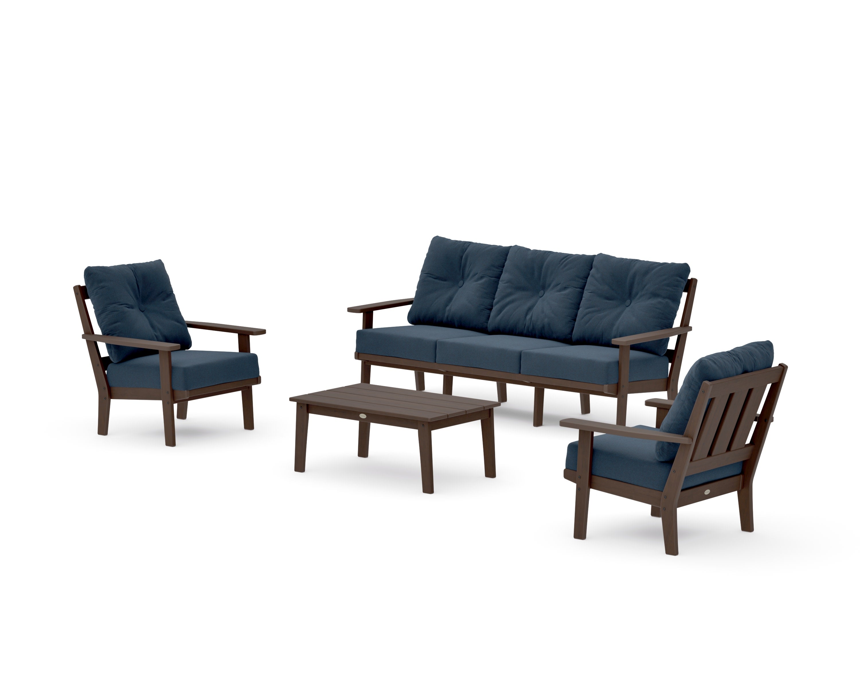 Oxford 4-Piece Deep Seating Set with Sofa in Kona / Marine Indigo