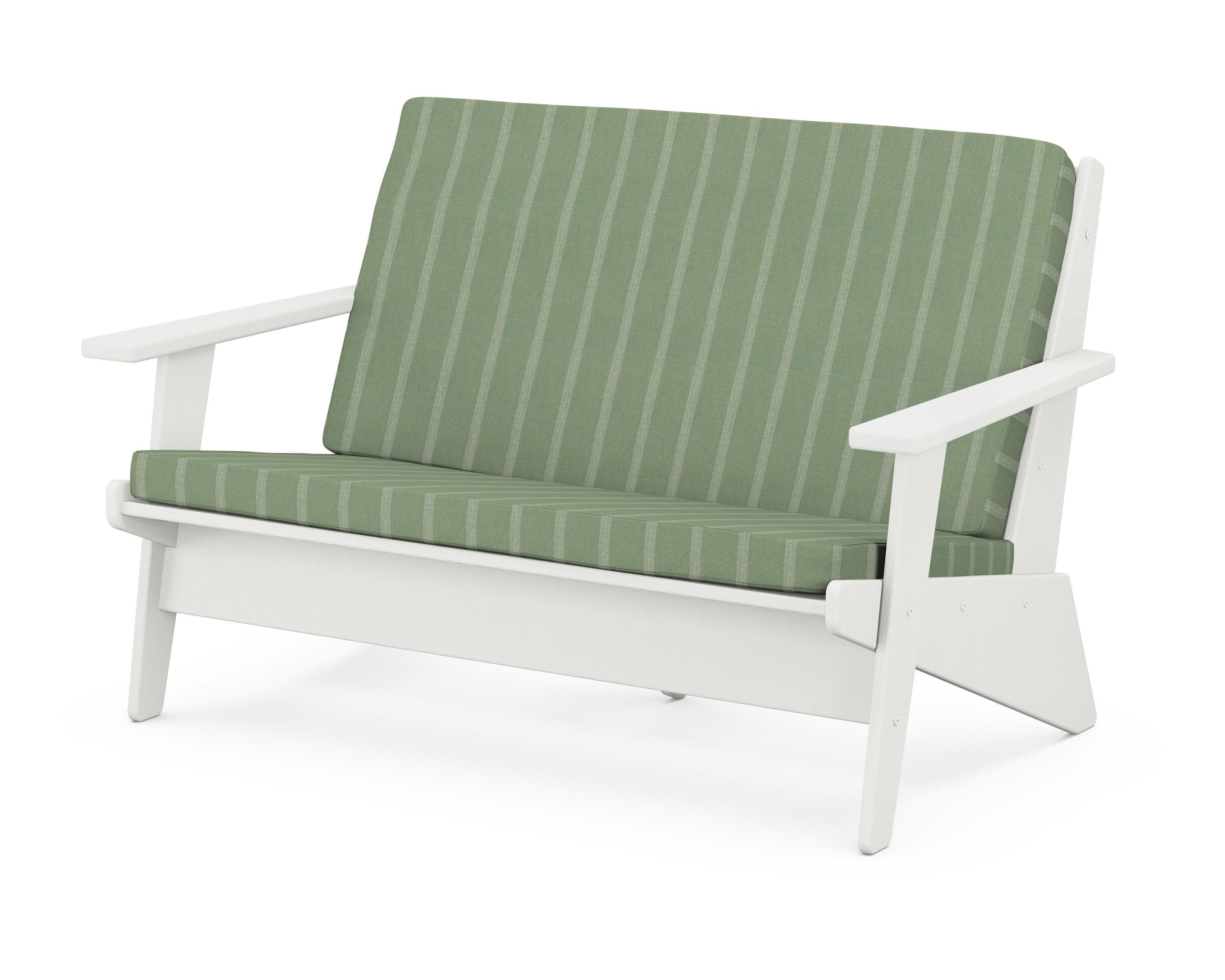 Riviera Modern Lounge Loveseat in Vintage White / Unwind Rainwashed