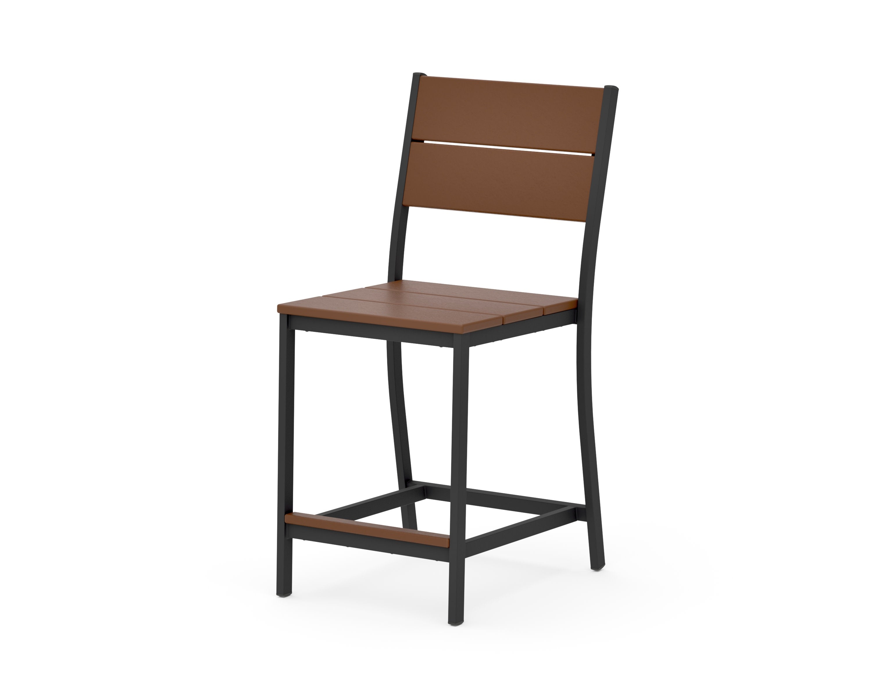 Main Street Counter Side Chair in Black / Teak