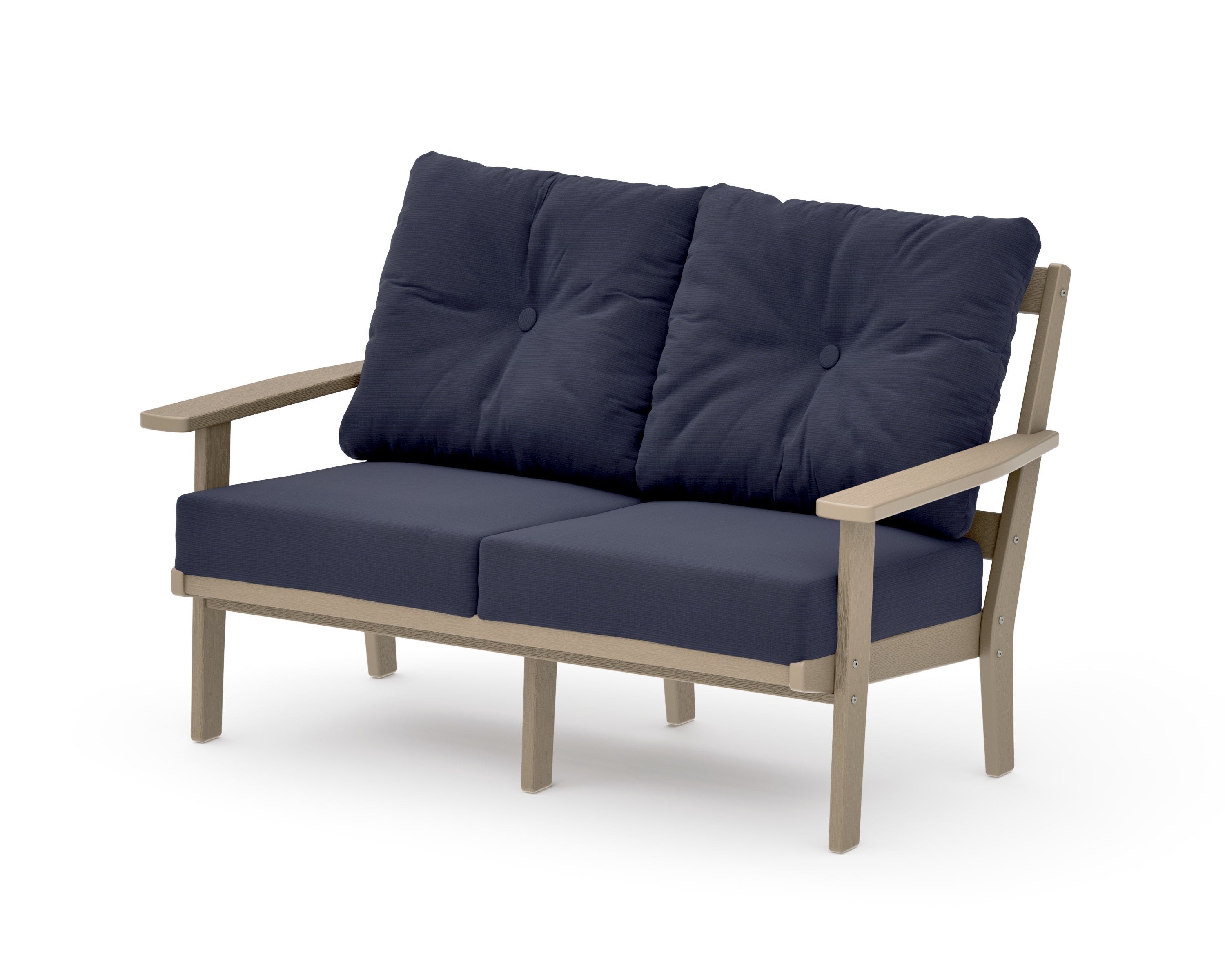 Oxford Deep SeatingLoveseat in Vintage Sahara / Navy Linen