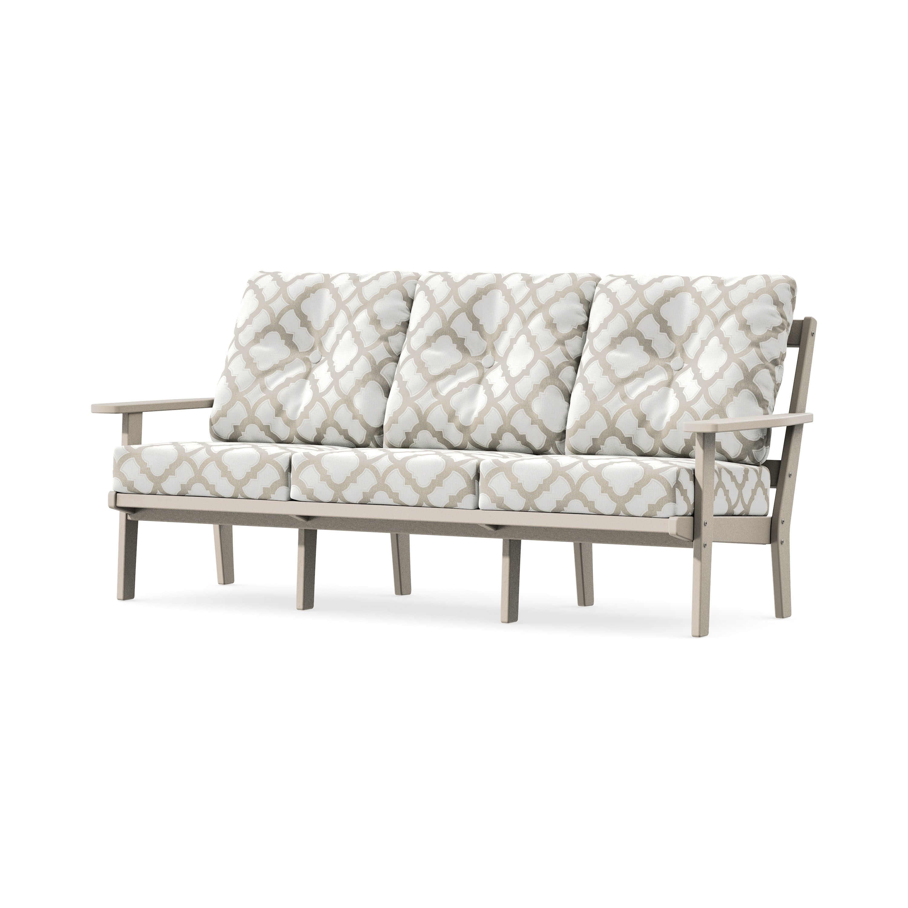 Oxford Deep Seating Sofa in Sand / Trellis Dune Burlap