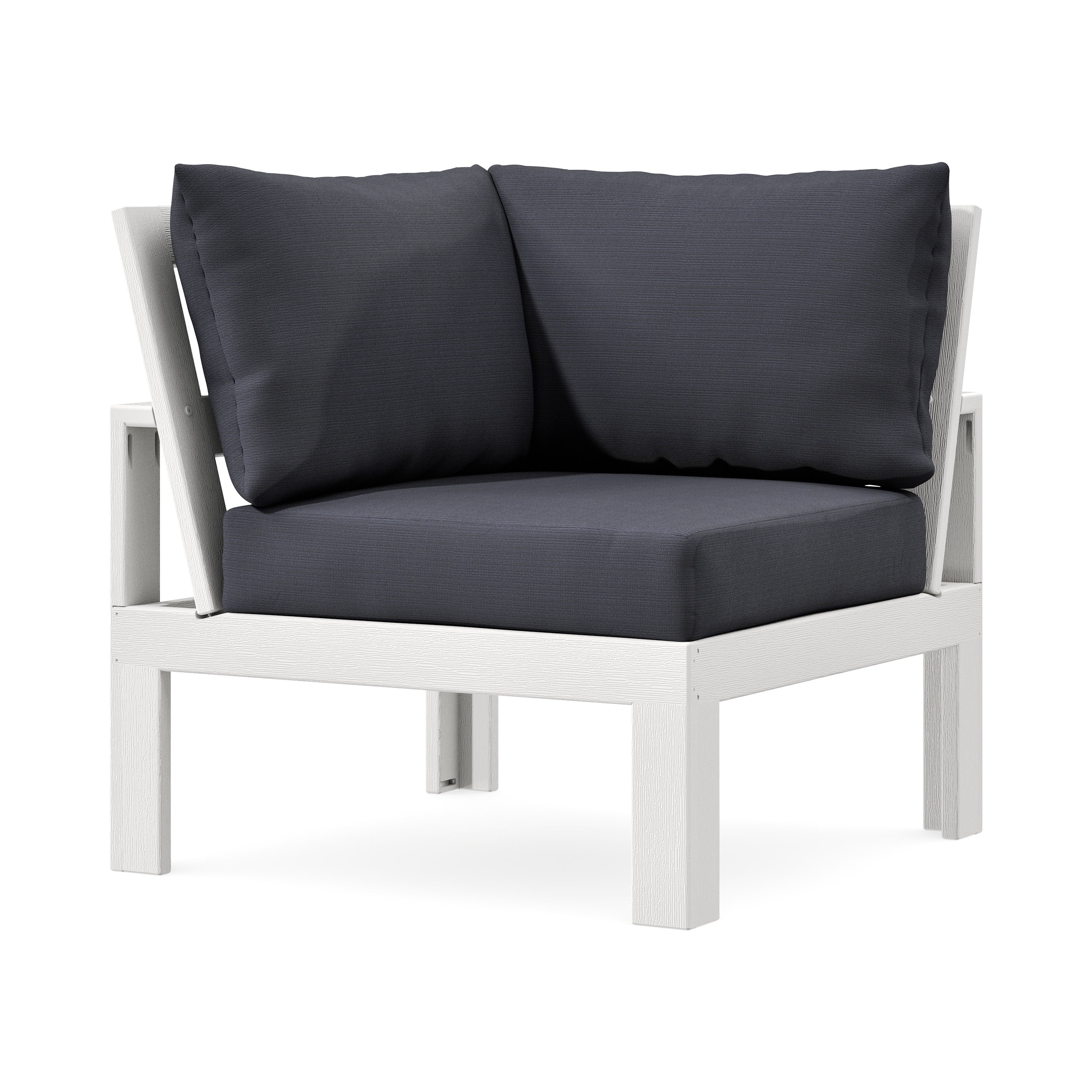 Modular Corner Chair in Vintage White / Midnight Linen