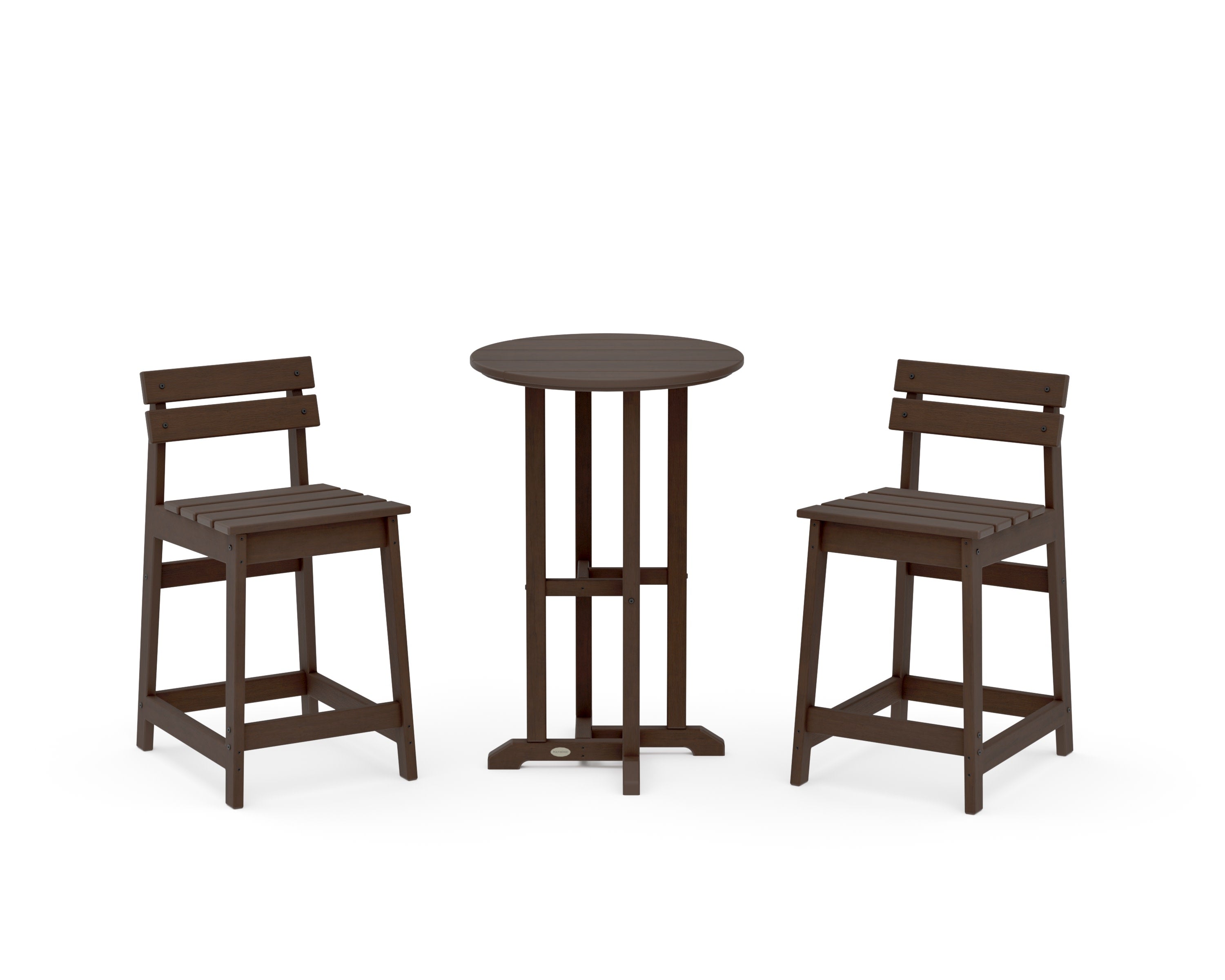 Modern Studio Plaza Lowback 3-Piece Bistro Counter Set in Kona