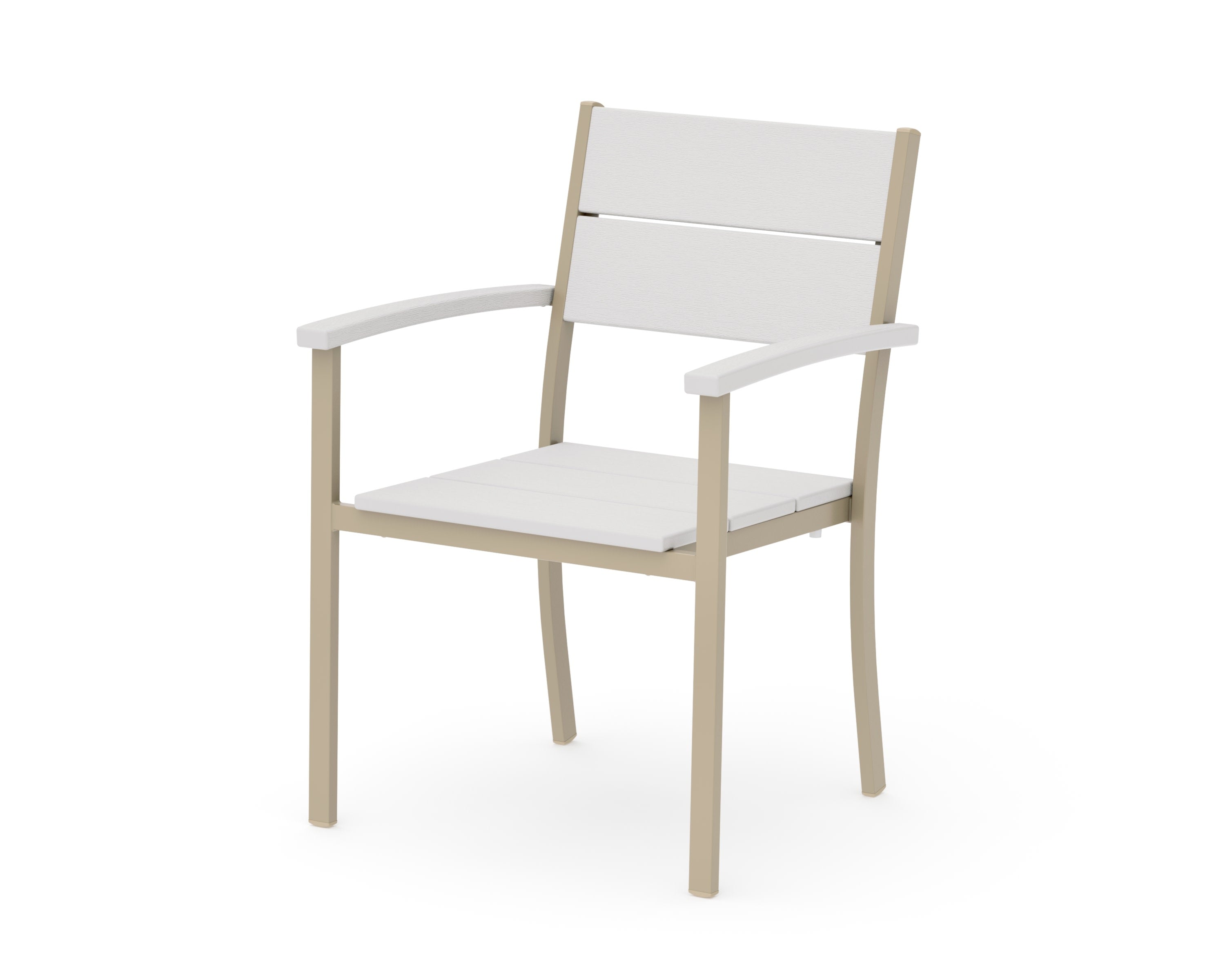 Main Street Stacking Dining Arm Chair in Sand / Vintage White