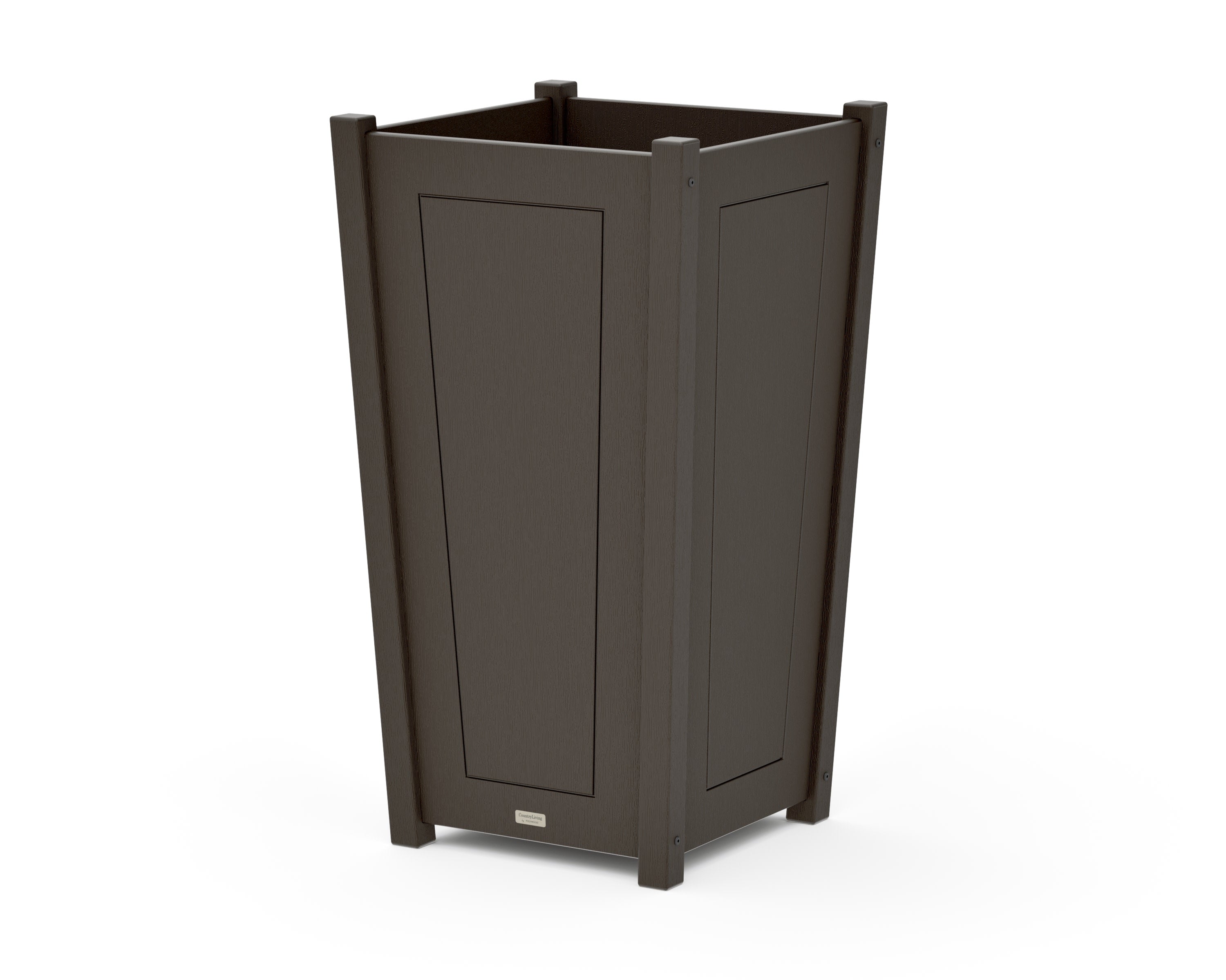 Country Living Large Tapered Square Tall Planter Box in Vintage Coffee