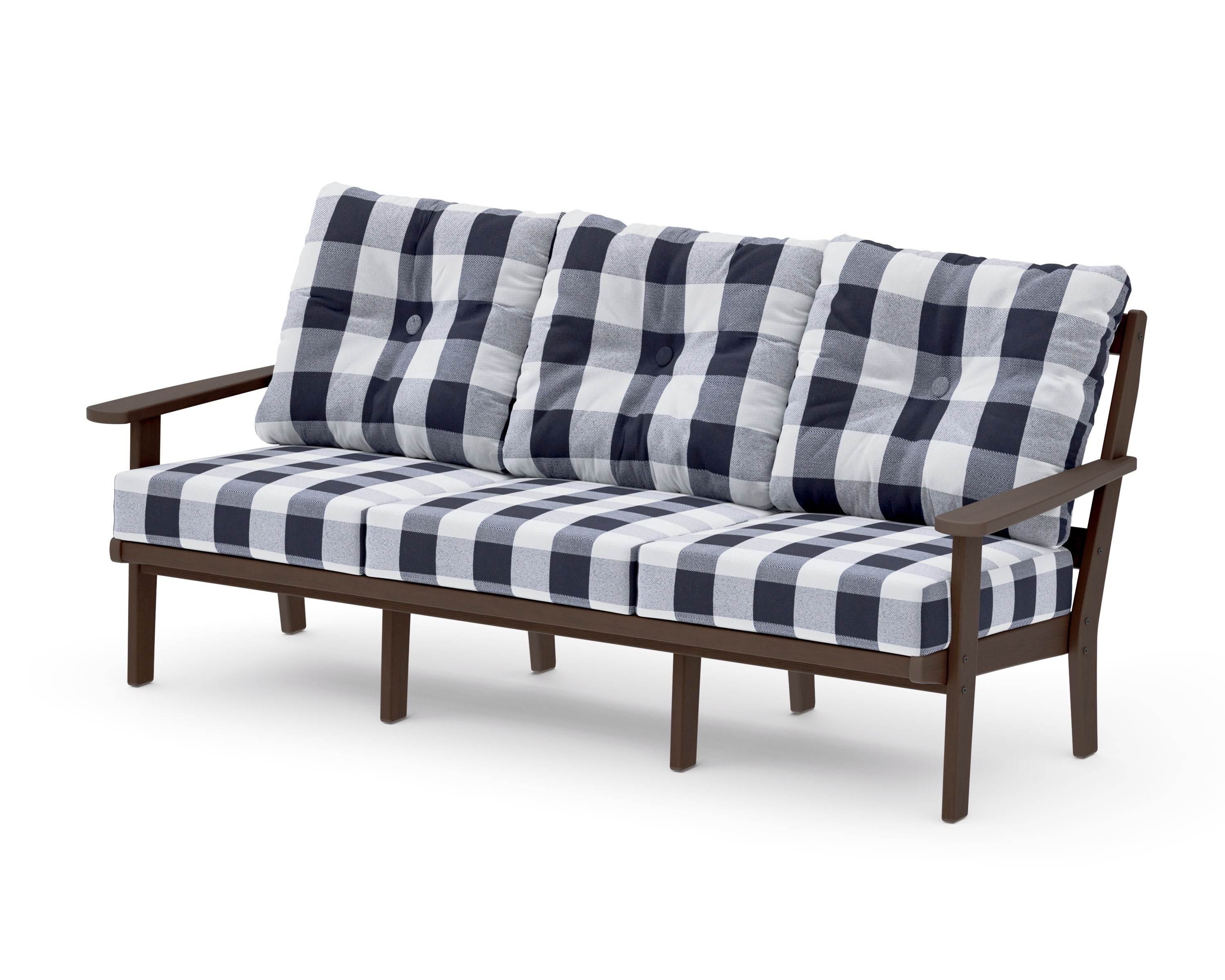 Mission Deep Seating Sofa in Kona / Buffalo Plaid Navy