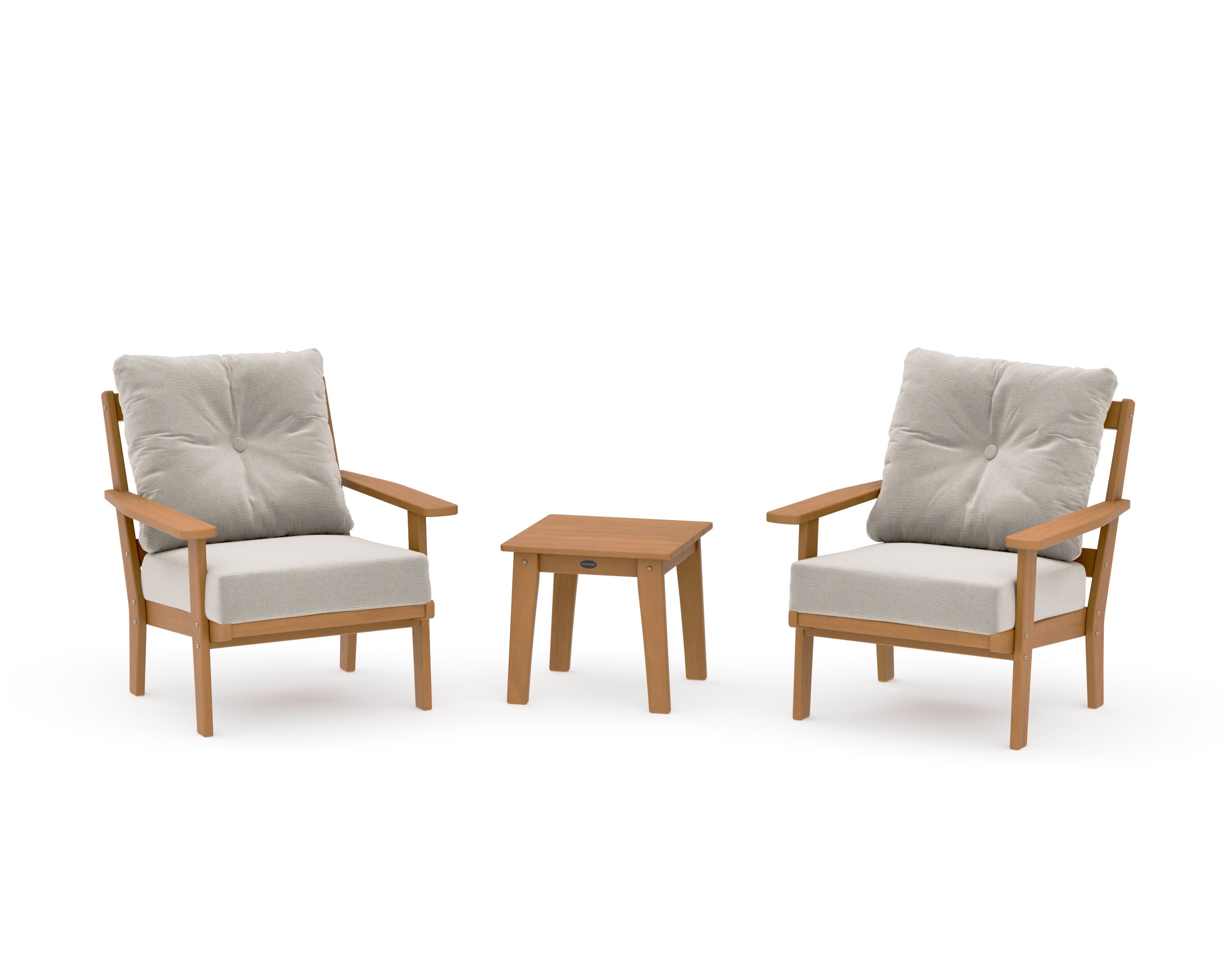Oxford 3-Piece Deep Seating Set in Natural / Dune Burlap