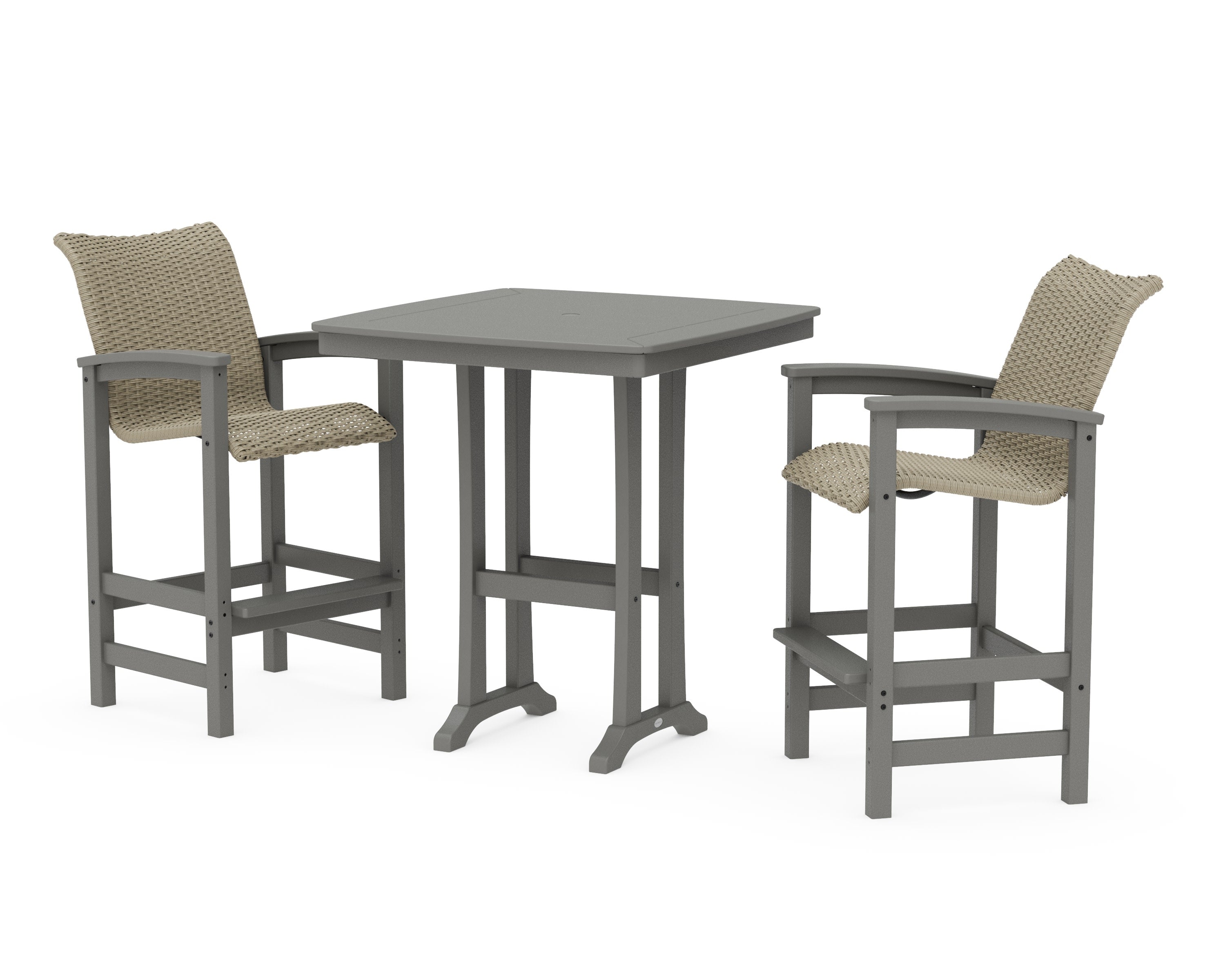Coastal Woven 3-Piece Bar Set in Slate Grey / Dune Grass