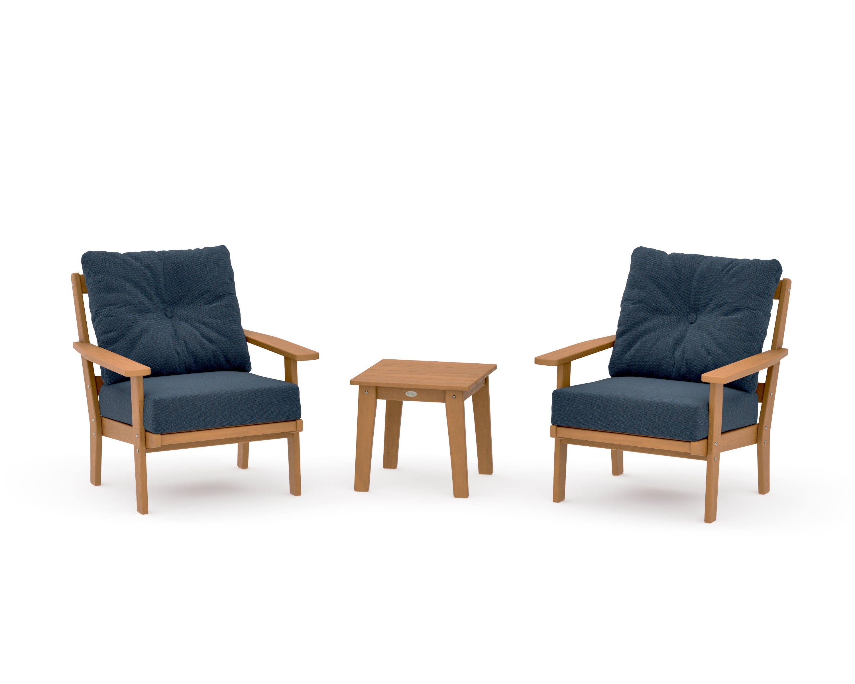 Prairie 3-Piece Deep Seating Set in Natural / Marine Indigo