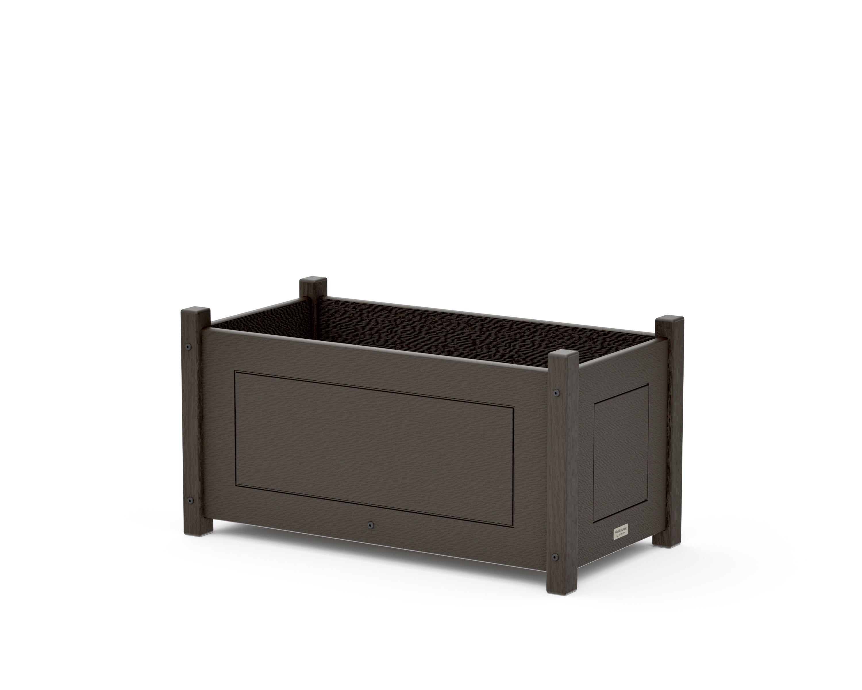 Country Living Rectangle Double Planter Box in Vintage Coffee