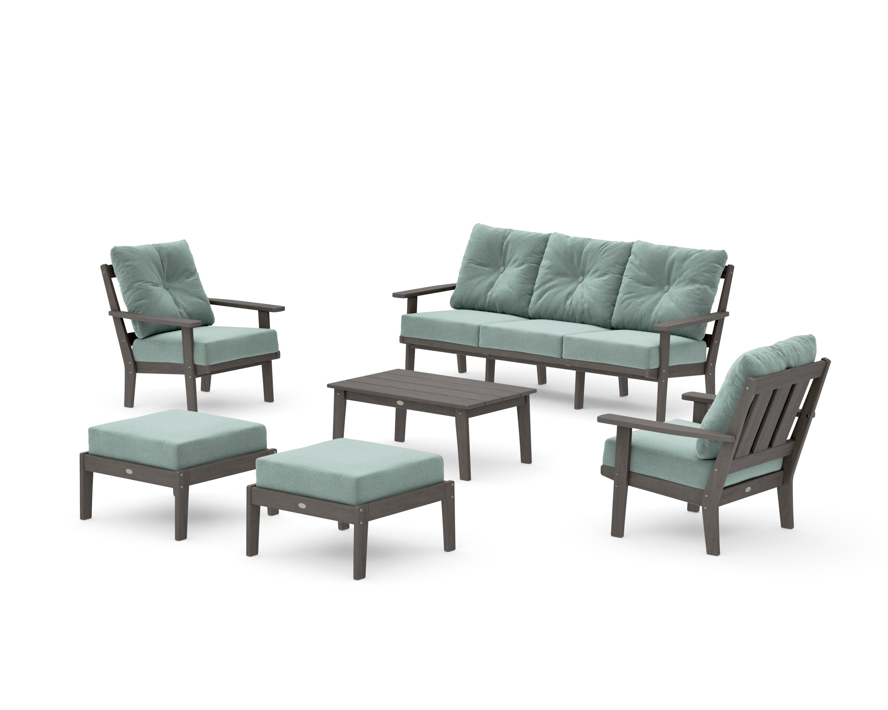 Oxford 6-Piece Lounge Sofa Set in Driftwood / Glacier Spa