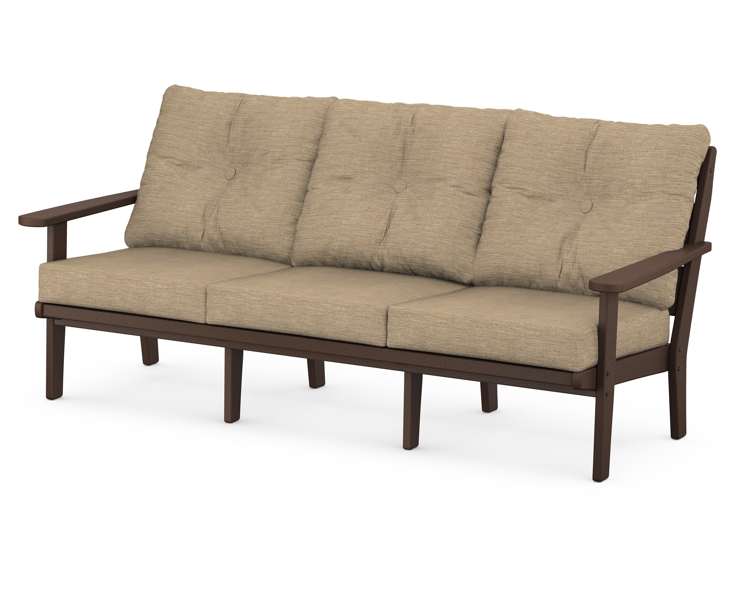Lakeside Deep Seating Sofa in Mahogany / Charmer Desert