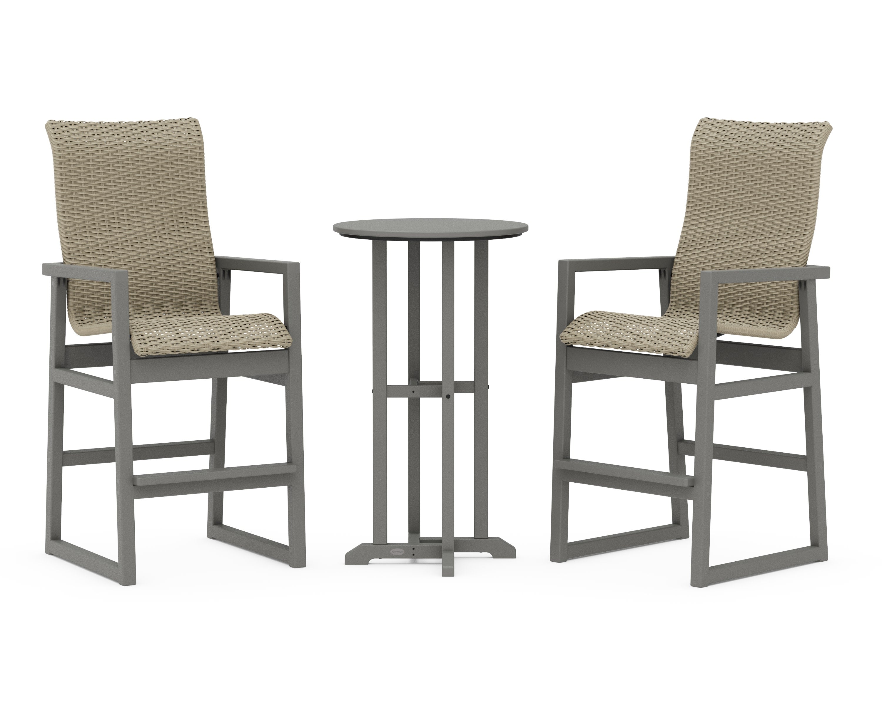 EDGE Woven Highback 3-Piece Farmhouse Bar Set