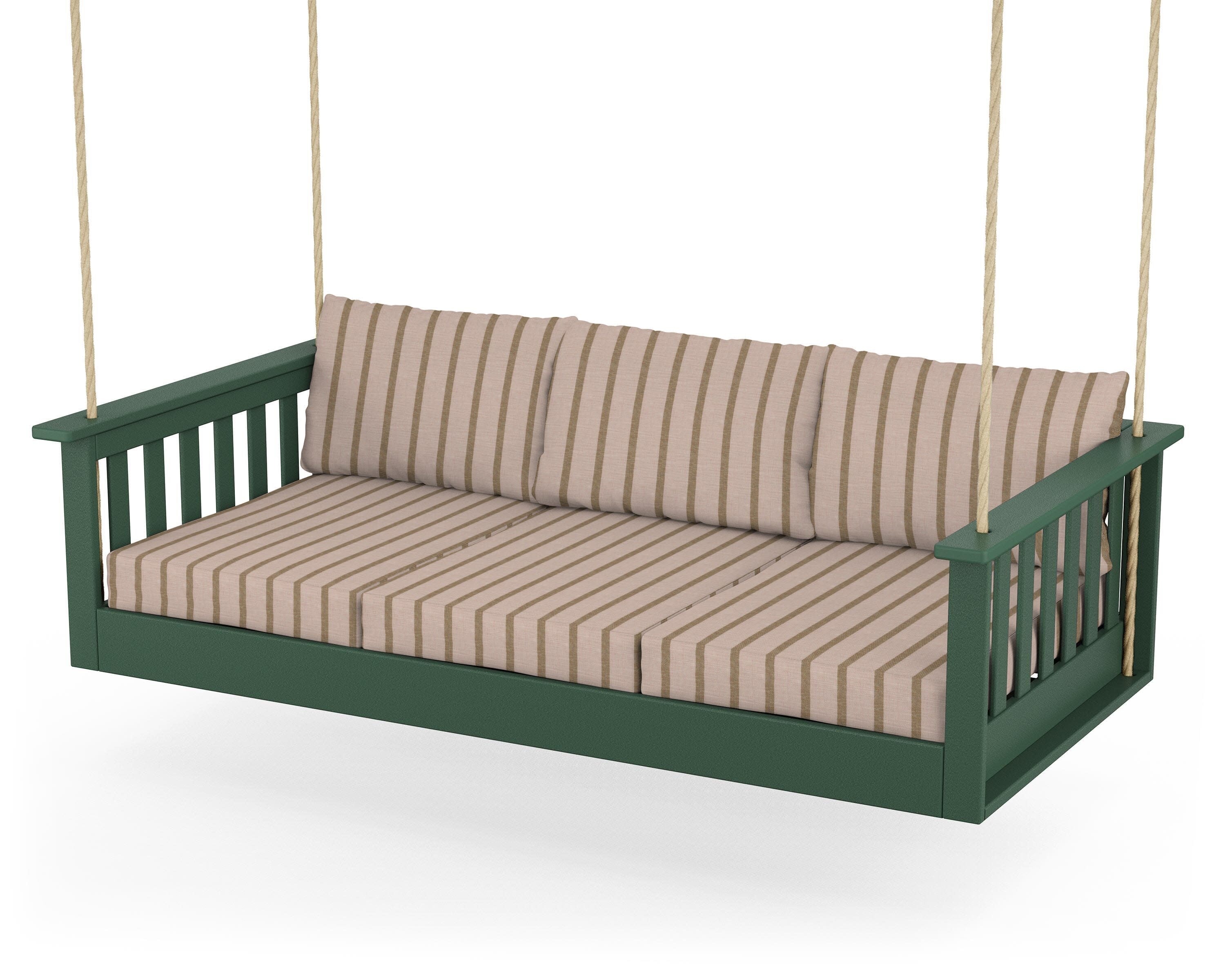 Vineyard Daybed Swing in Green / Unwind Cameo