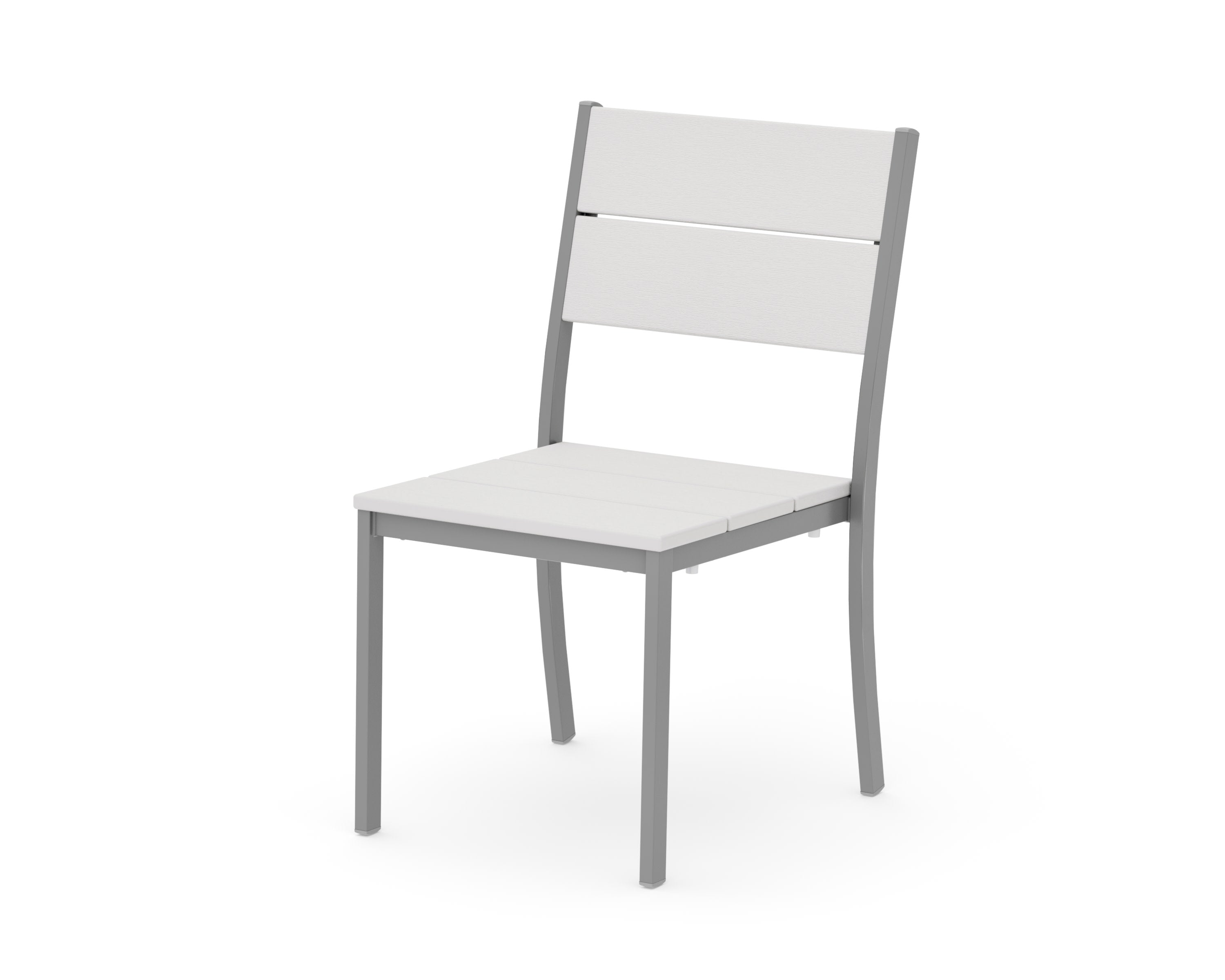 Main Street Stacking Dining Side Chair in Silver / Vintage White