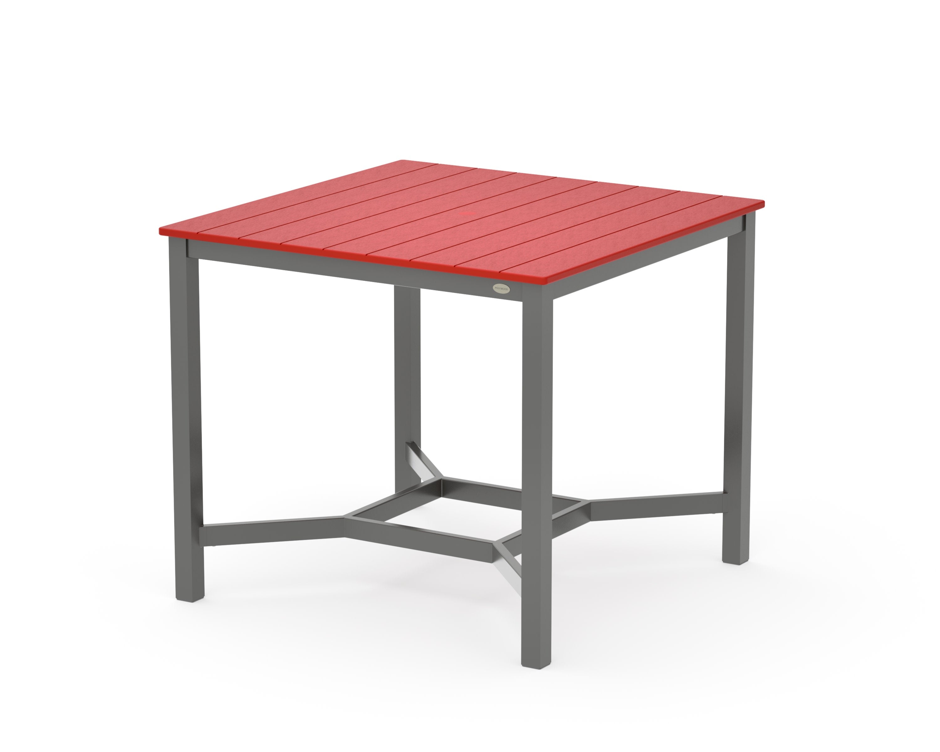 Main Street 42 x 42 Counter Table in Charcoal / Sunset Red