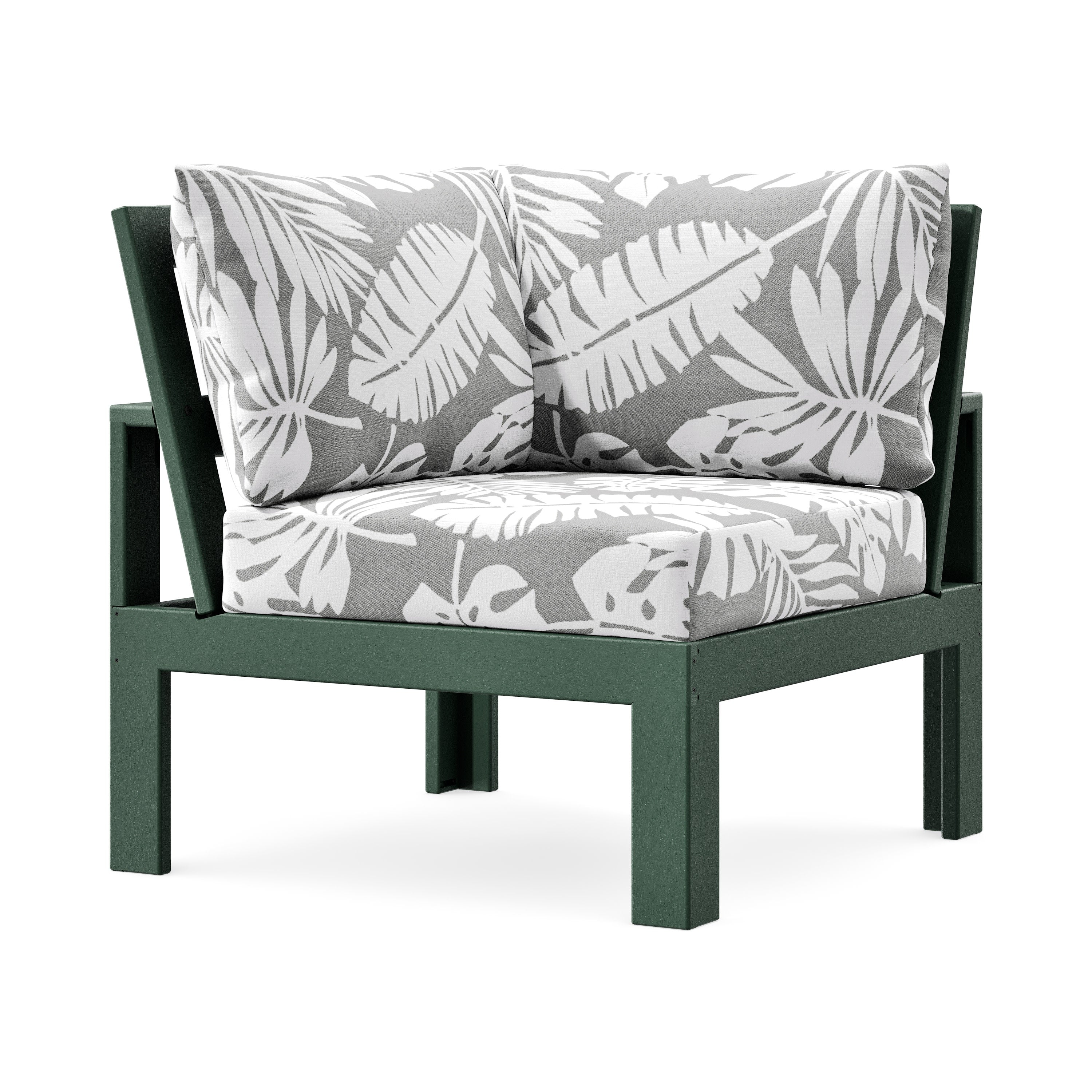 Modular Corner Chair in Green / Leaf Grey Mist