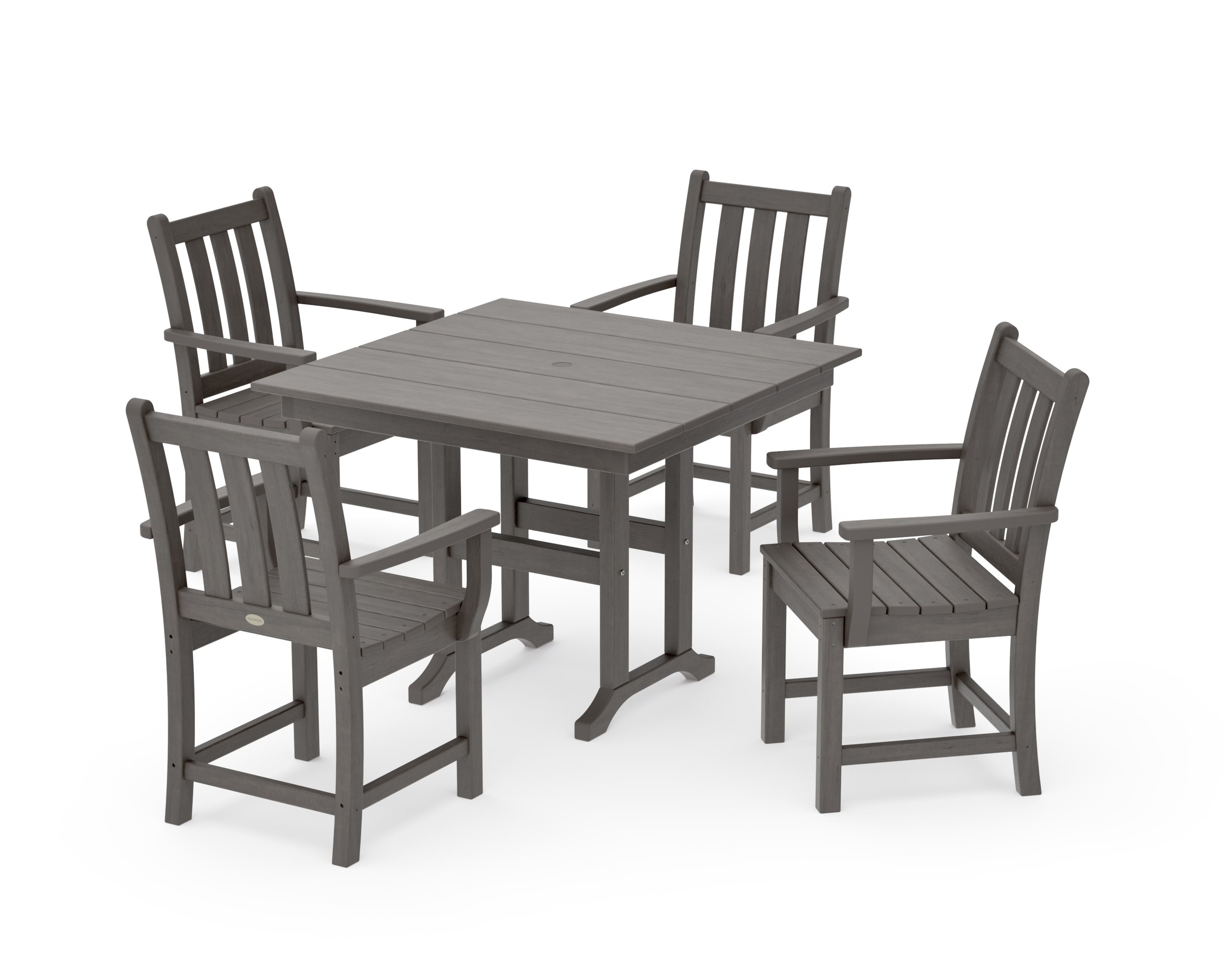 Traditional Garden 5-Piece Farmhouse Dining Set in Driftwood